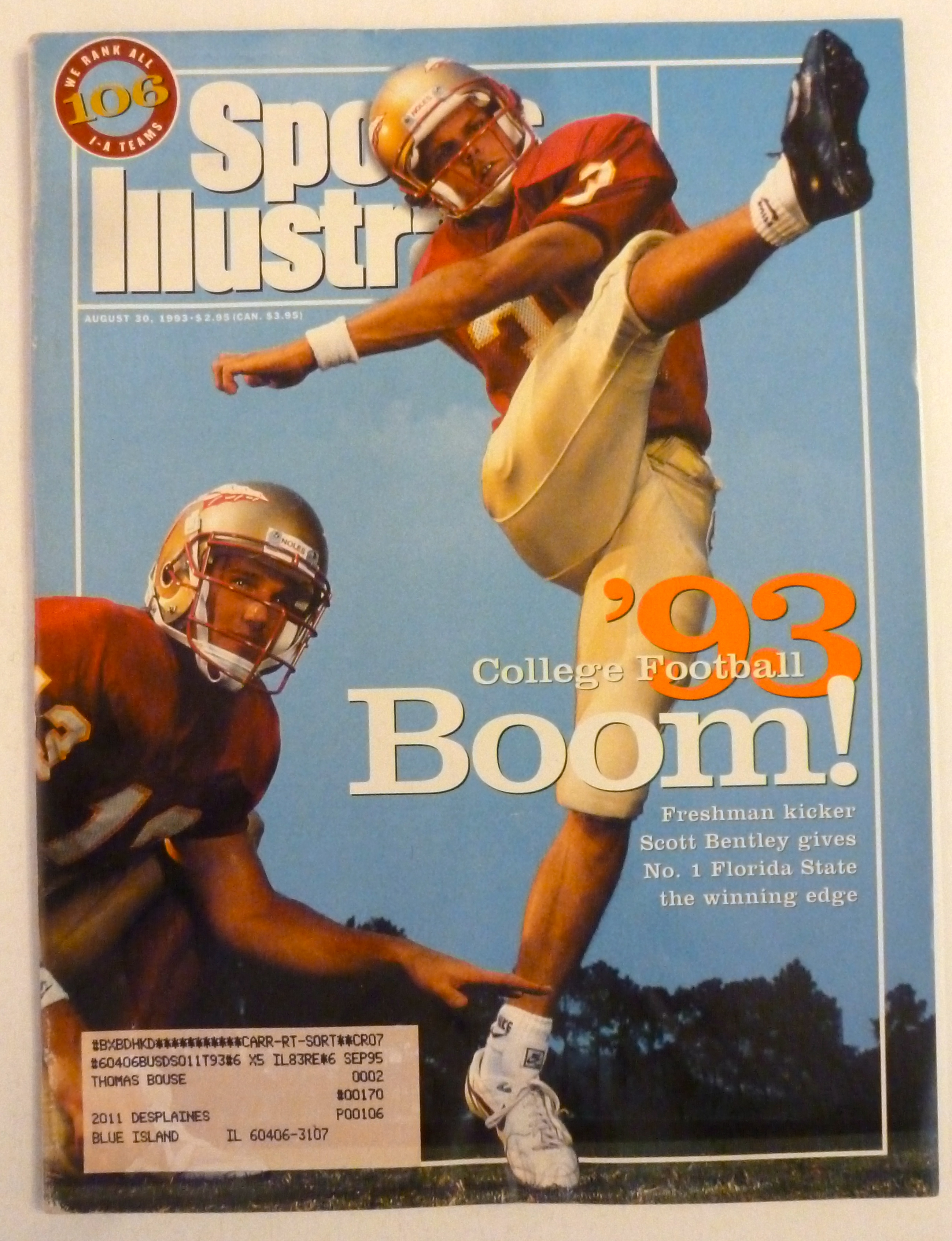Sports Illustrated Magazine August 30, 1993 Boom