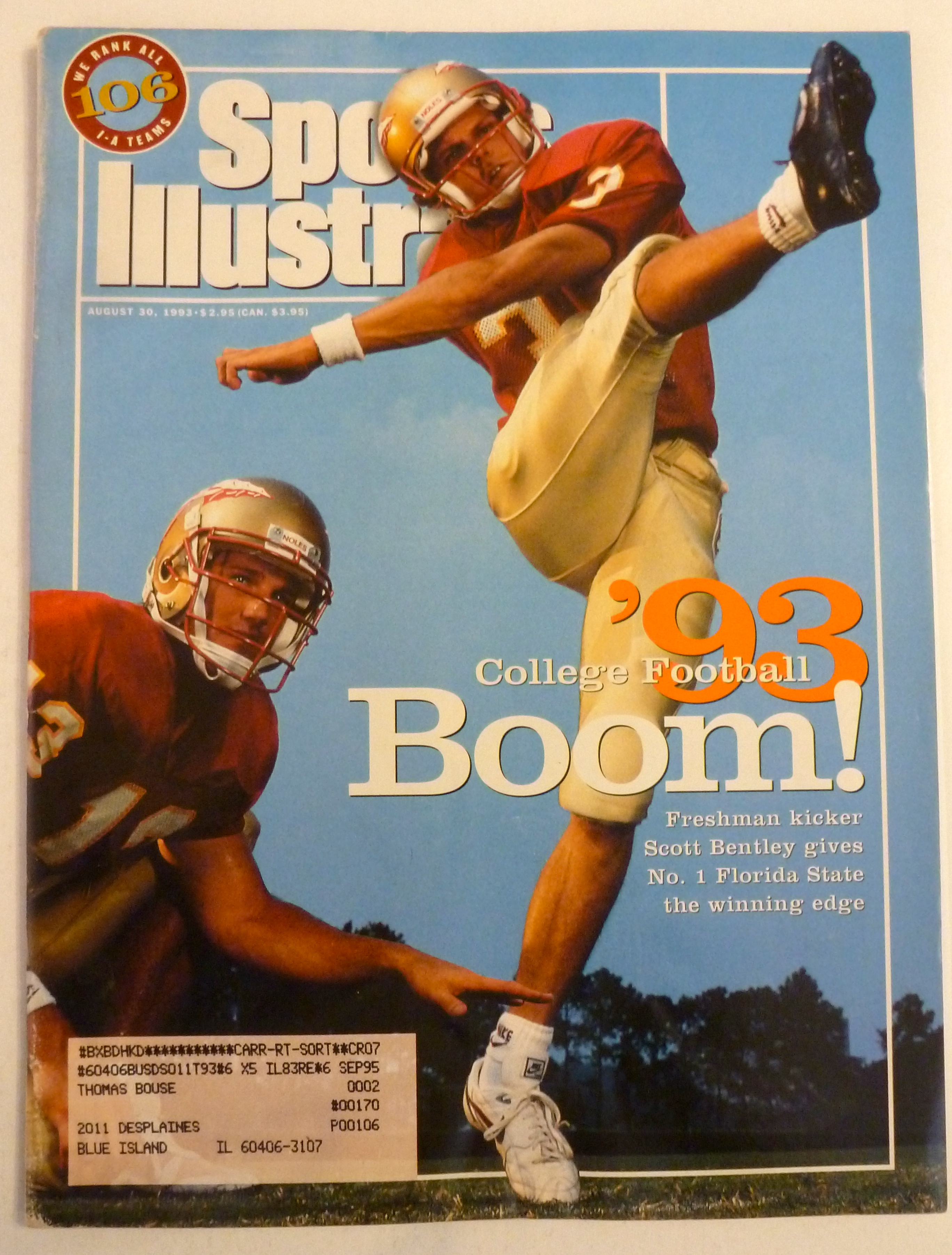 Sports Illustrated Magazine August 30, 1993 Boom