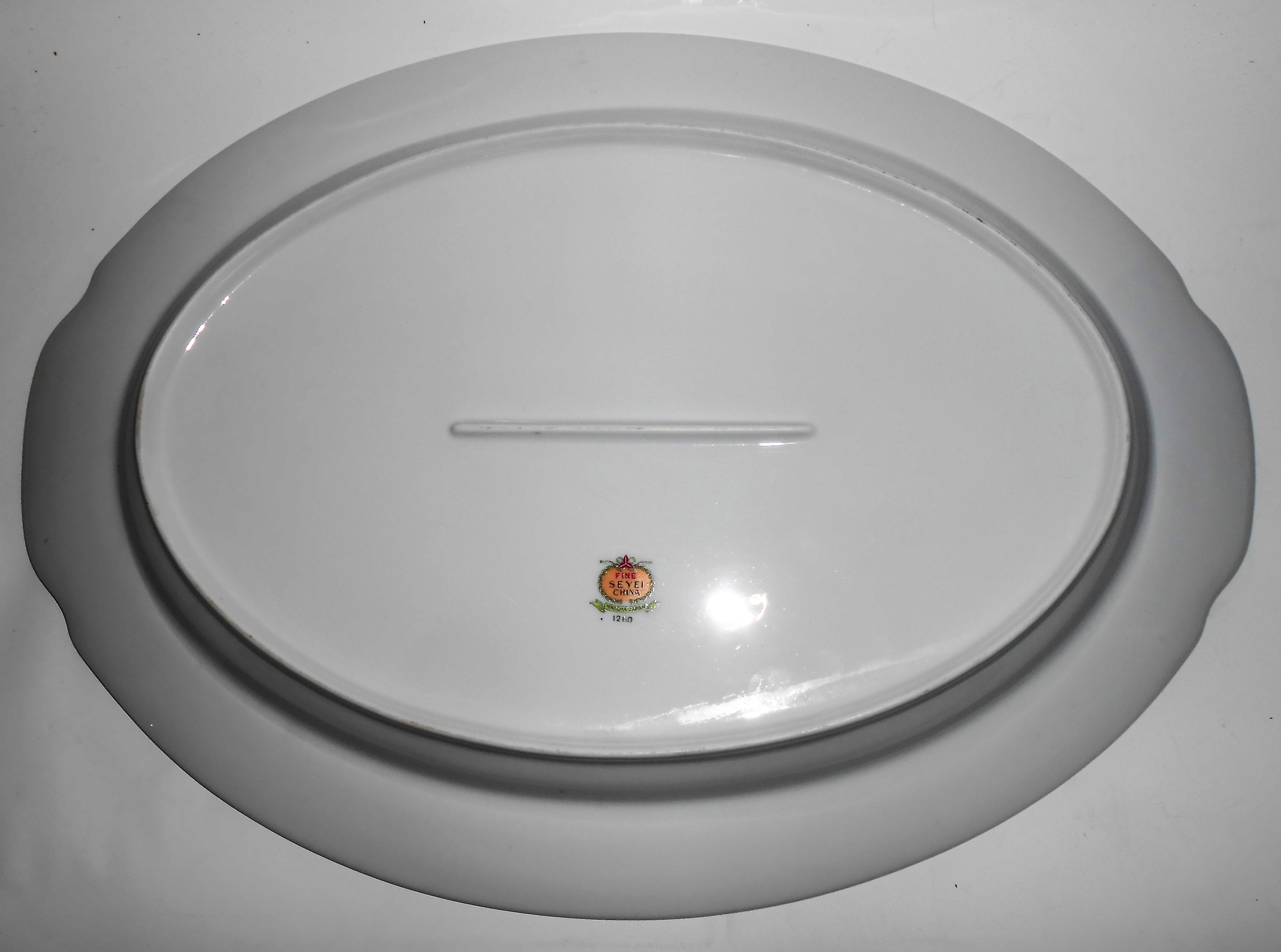 Seyei Fine China Japan Porcelain Black Geometric Lg Pl