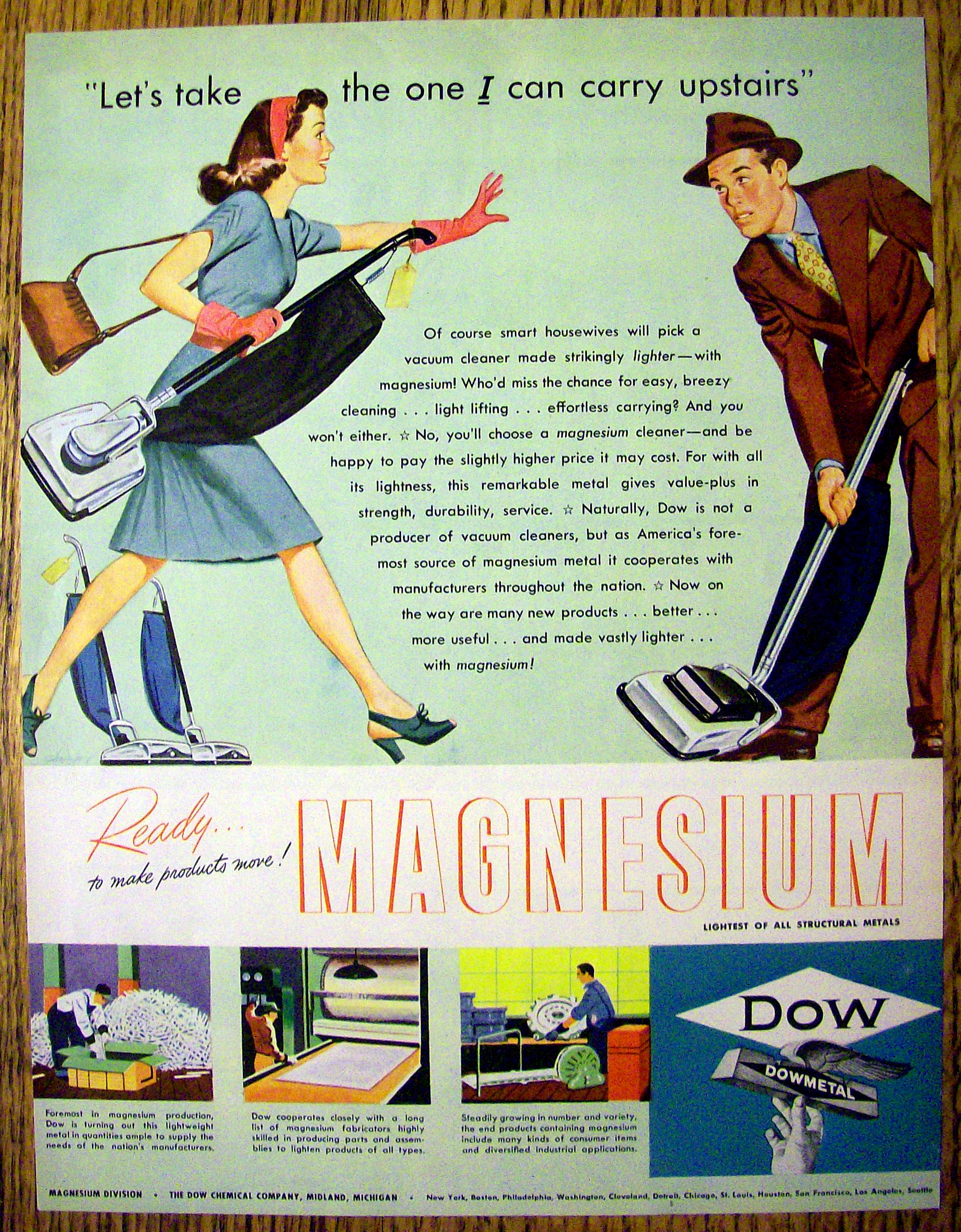 1946 Dow Magnesium with Man & Woman And Vacuums