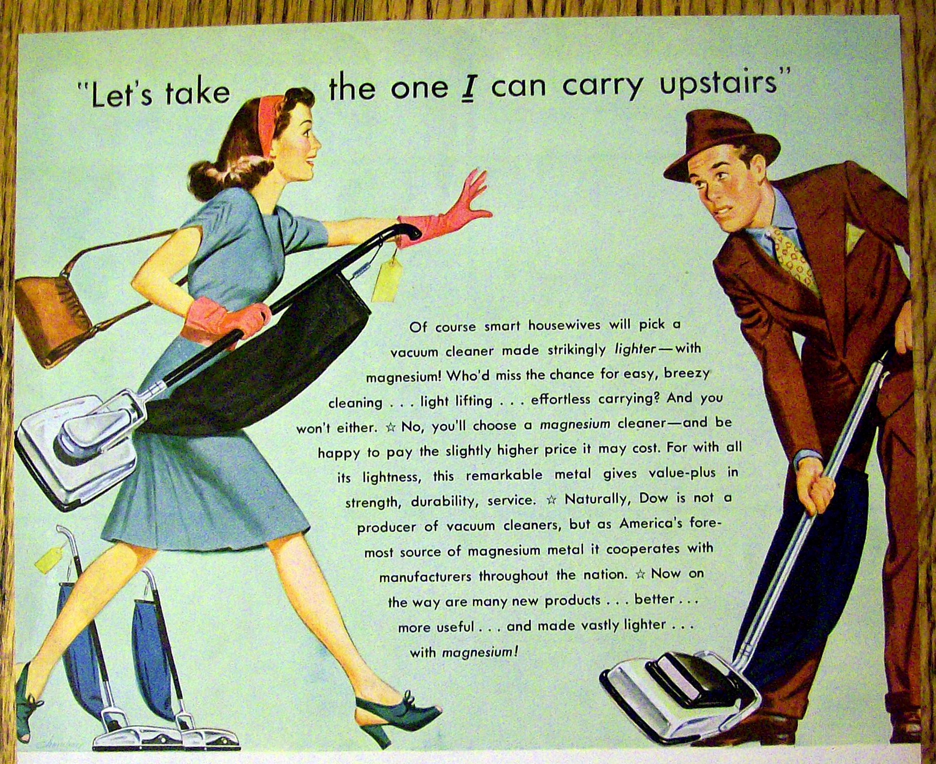 1946 Dow Magnesium with Man & Woman And Vacuums