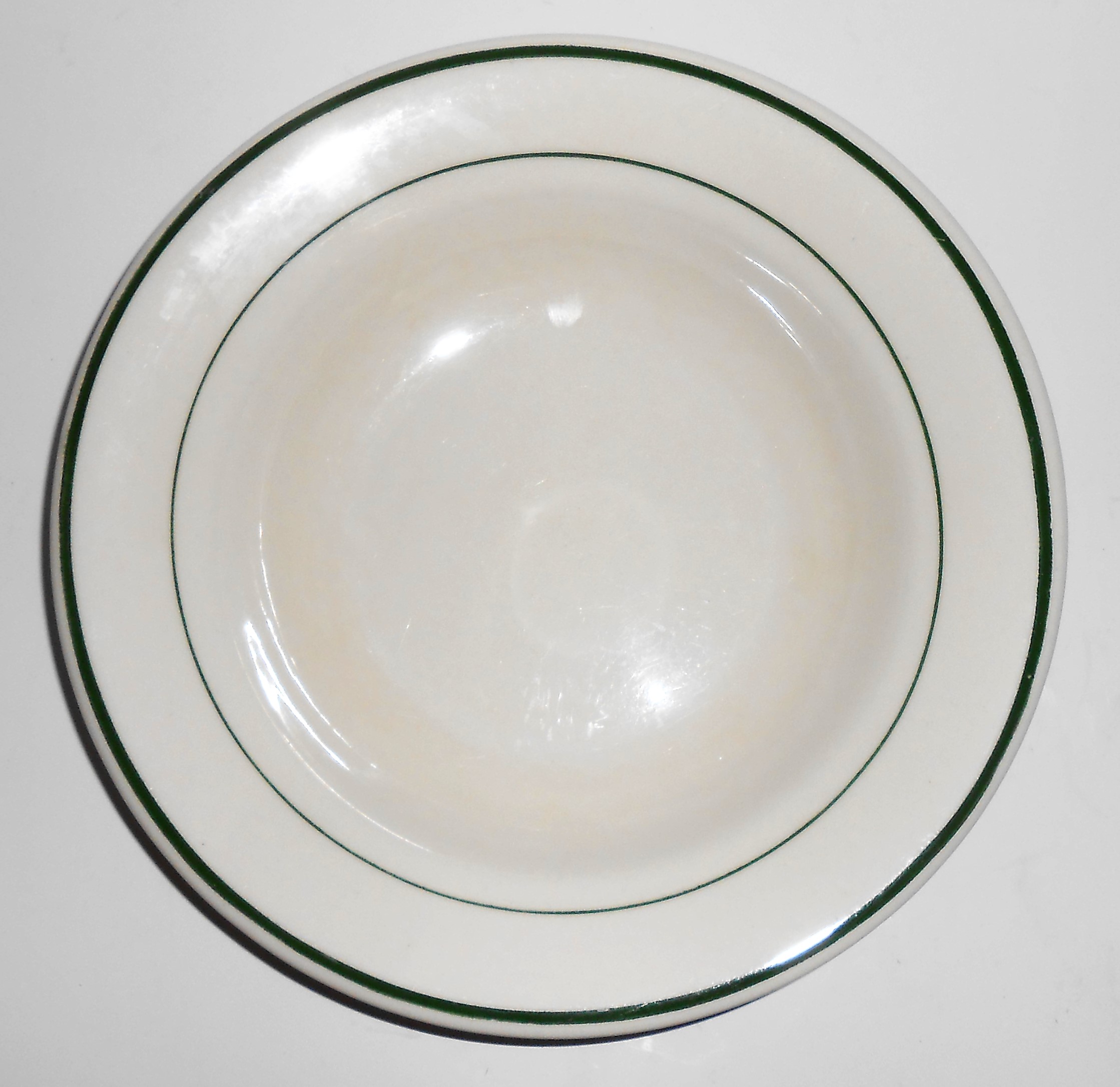 Buffalo Restaurant China Green Band Rimmed Soup Bowl