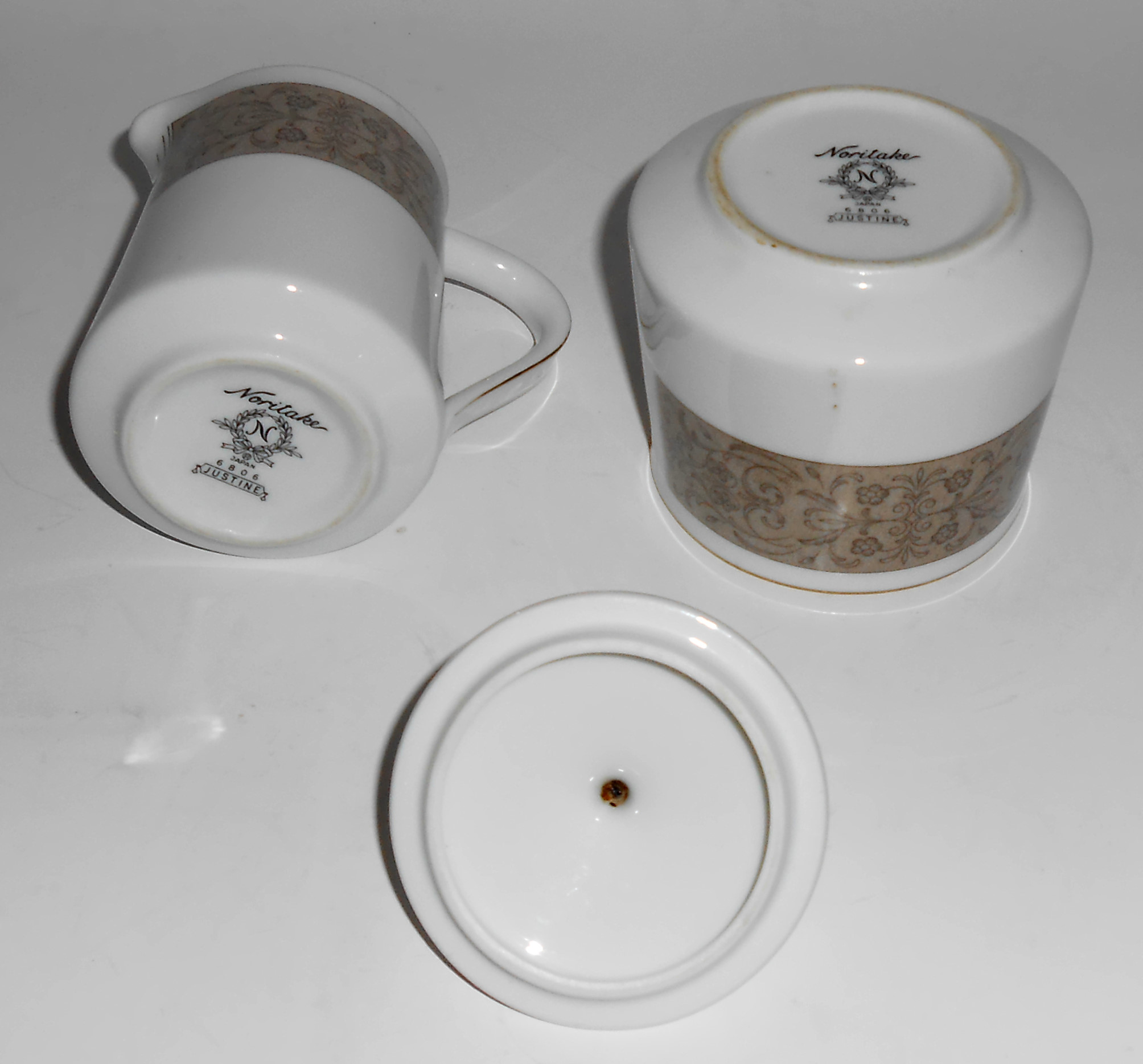 Noritake China Porcelain Justine Floral Creamer/Sugar
