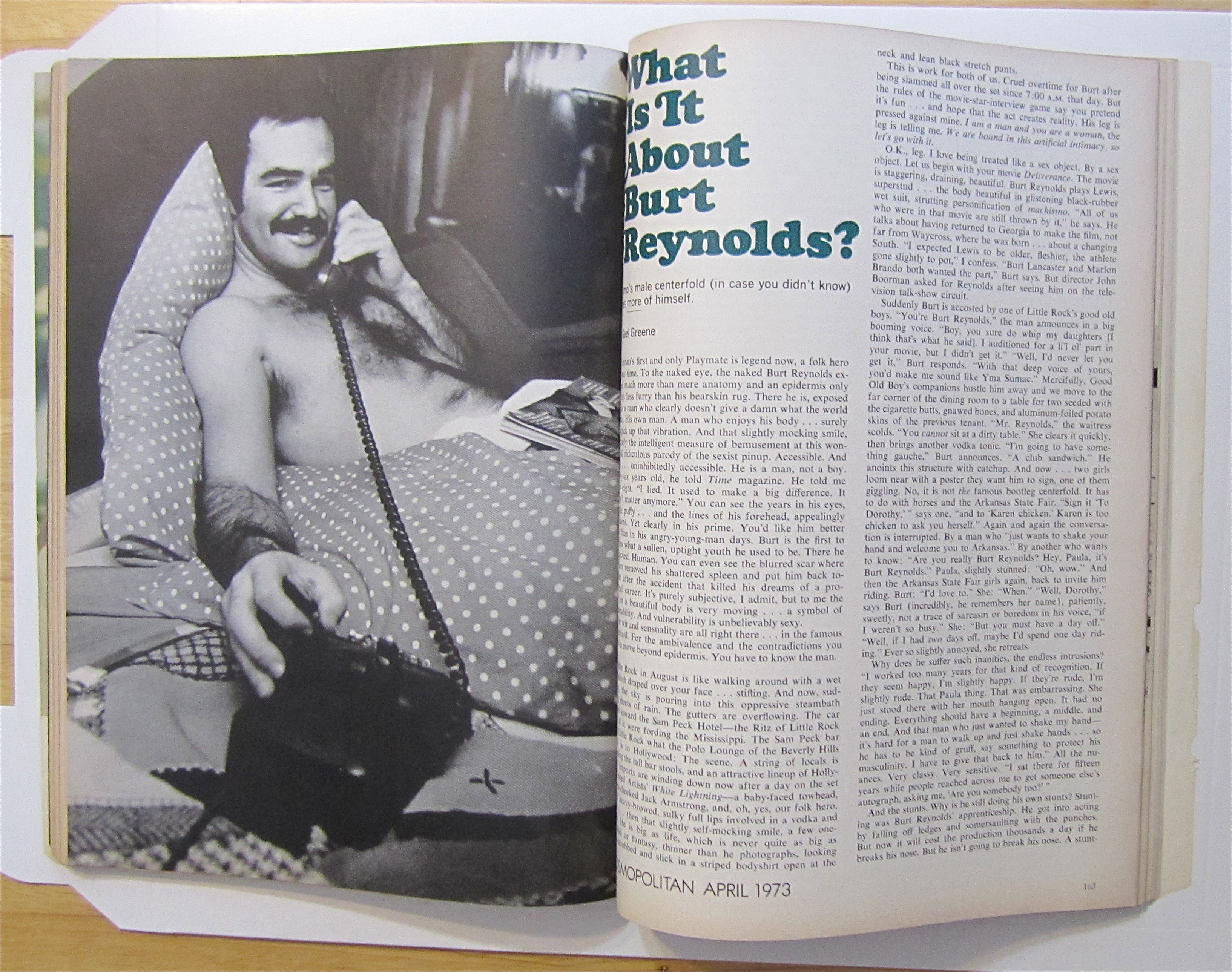 Cosmopolitan Magazine April 1973 Burt Reynolds