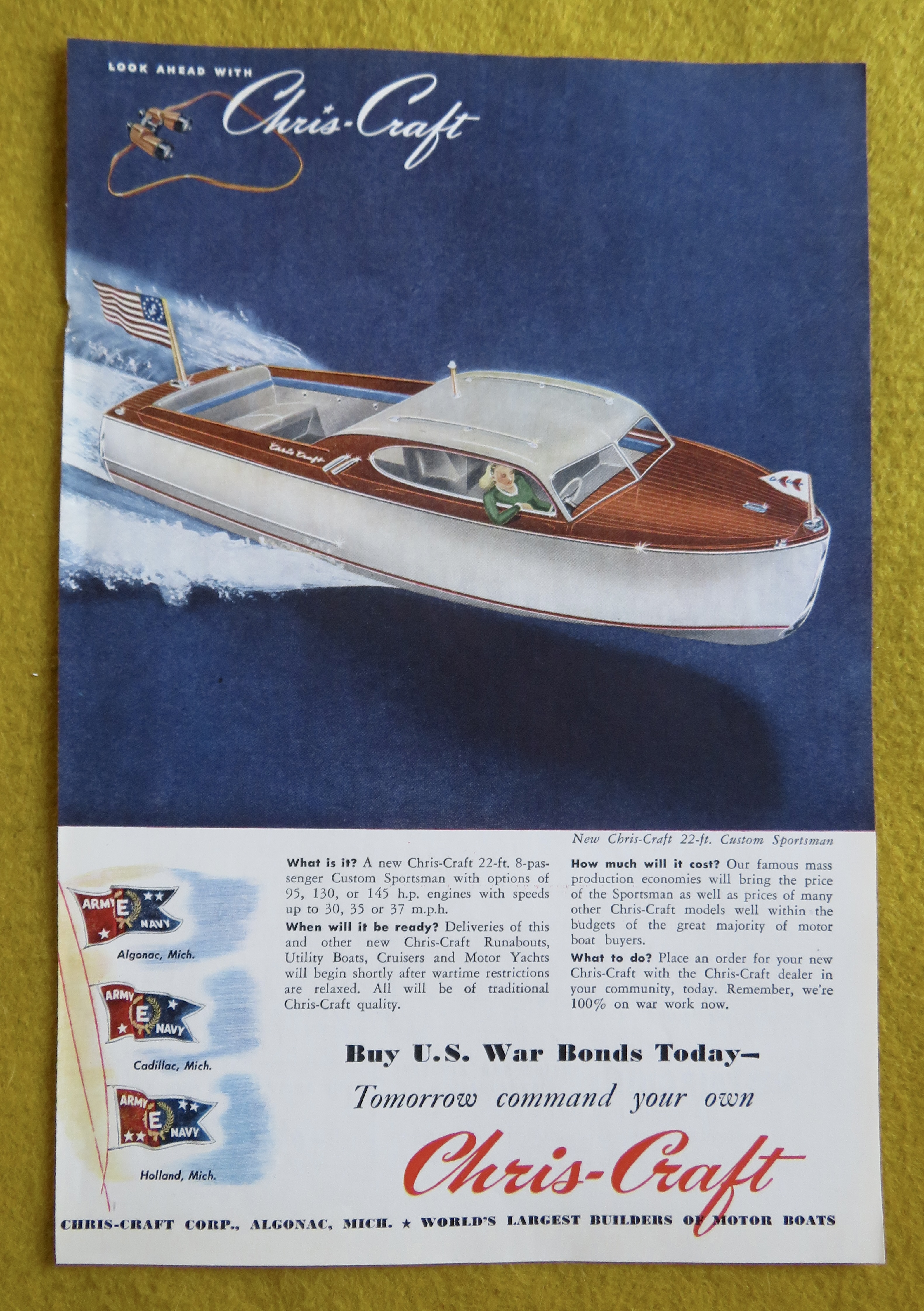 1945 Chris Craft Boats with Custom Sportsman