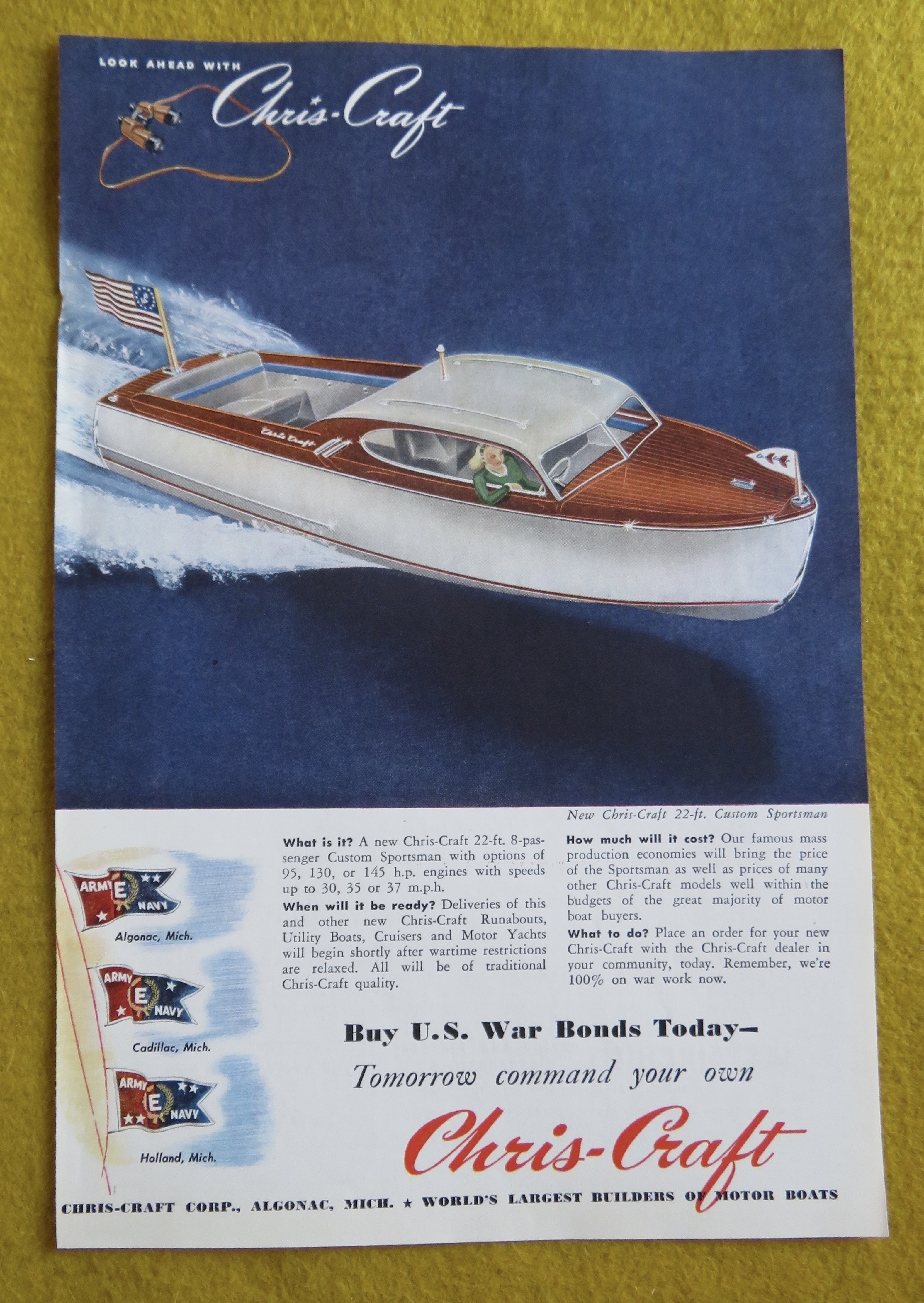 1945 Chris Craft Boats with Custom Sportsman