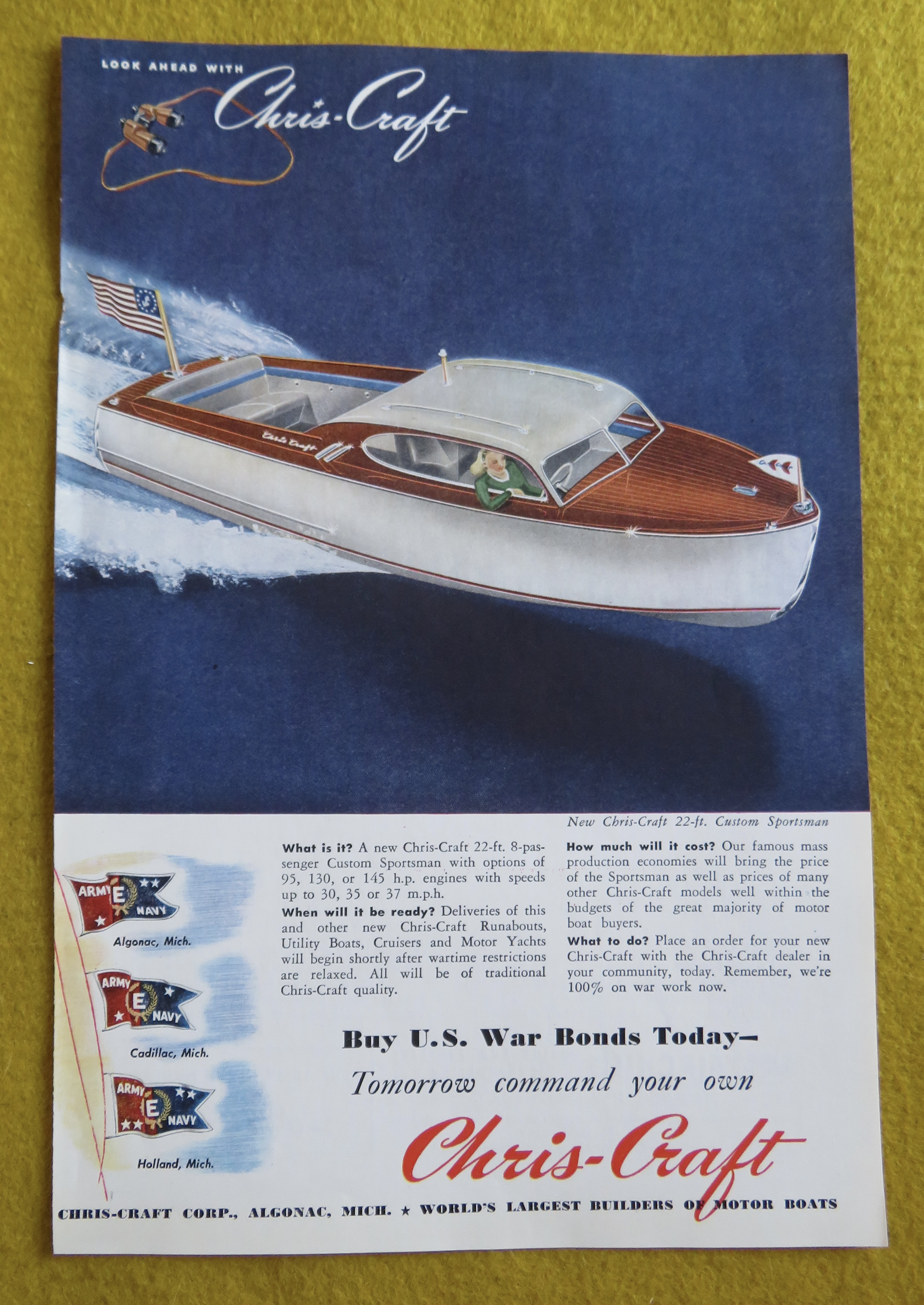 1945 Chris Craft Boats with Custom Sportsman