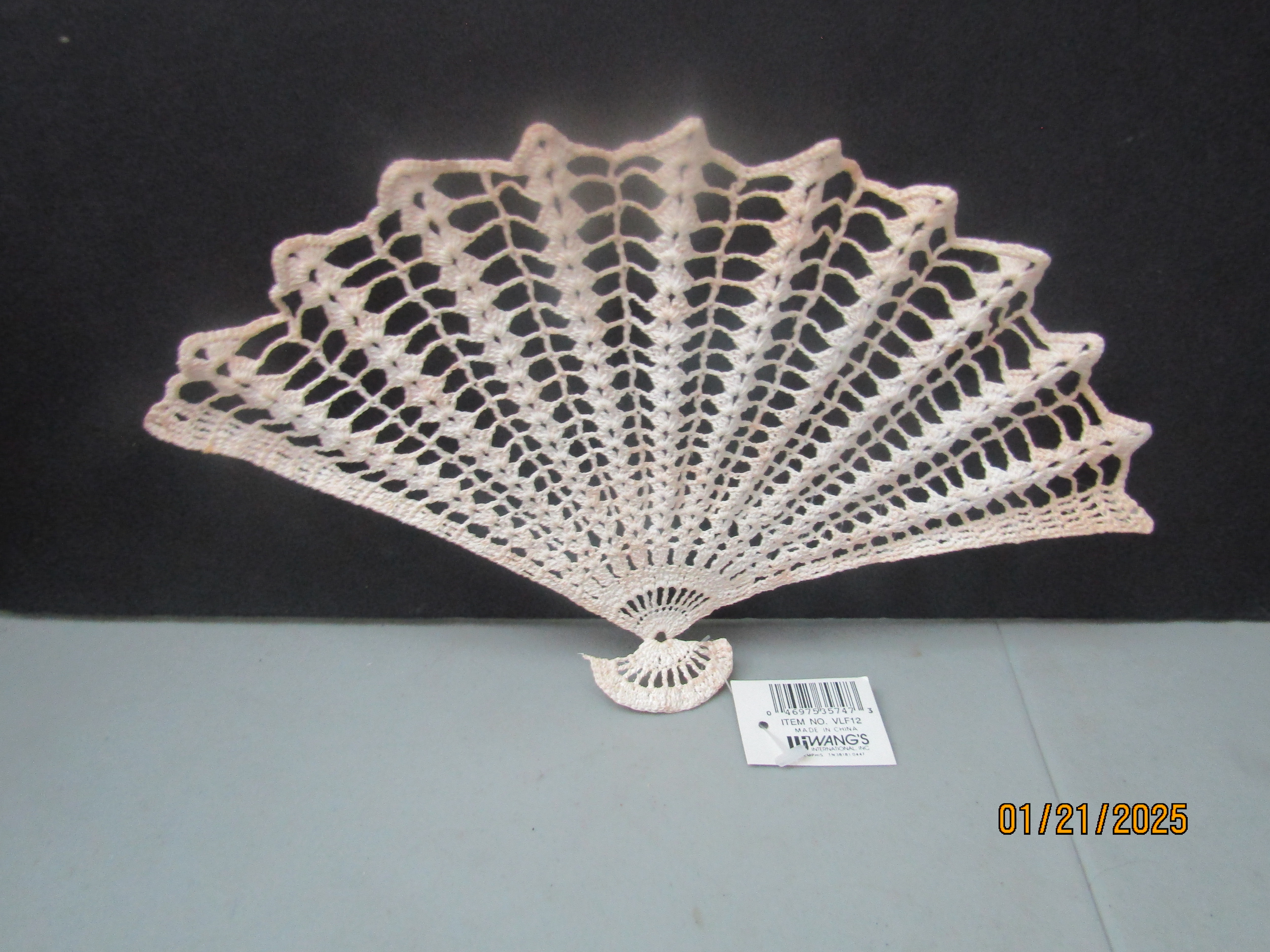 Vintage Crochet Starched Decorating Fans
