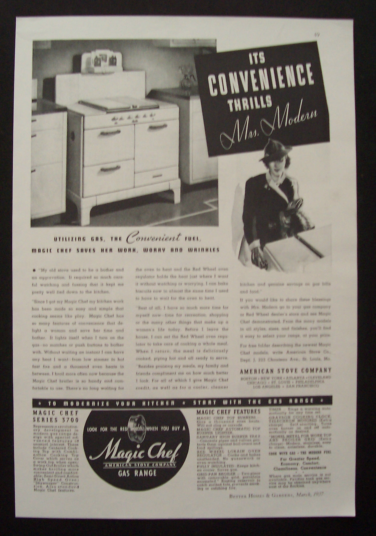 1937 Magic Chef Gas Range