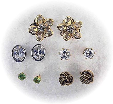 5 Pairs Of Costume Pierced Earrings
