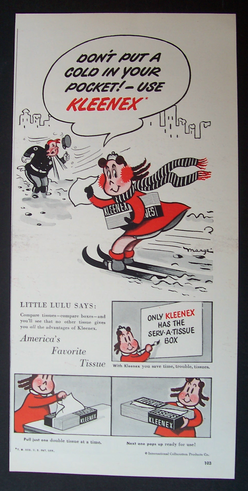 1948 Kleenex Tissues with Little Lulu