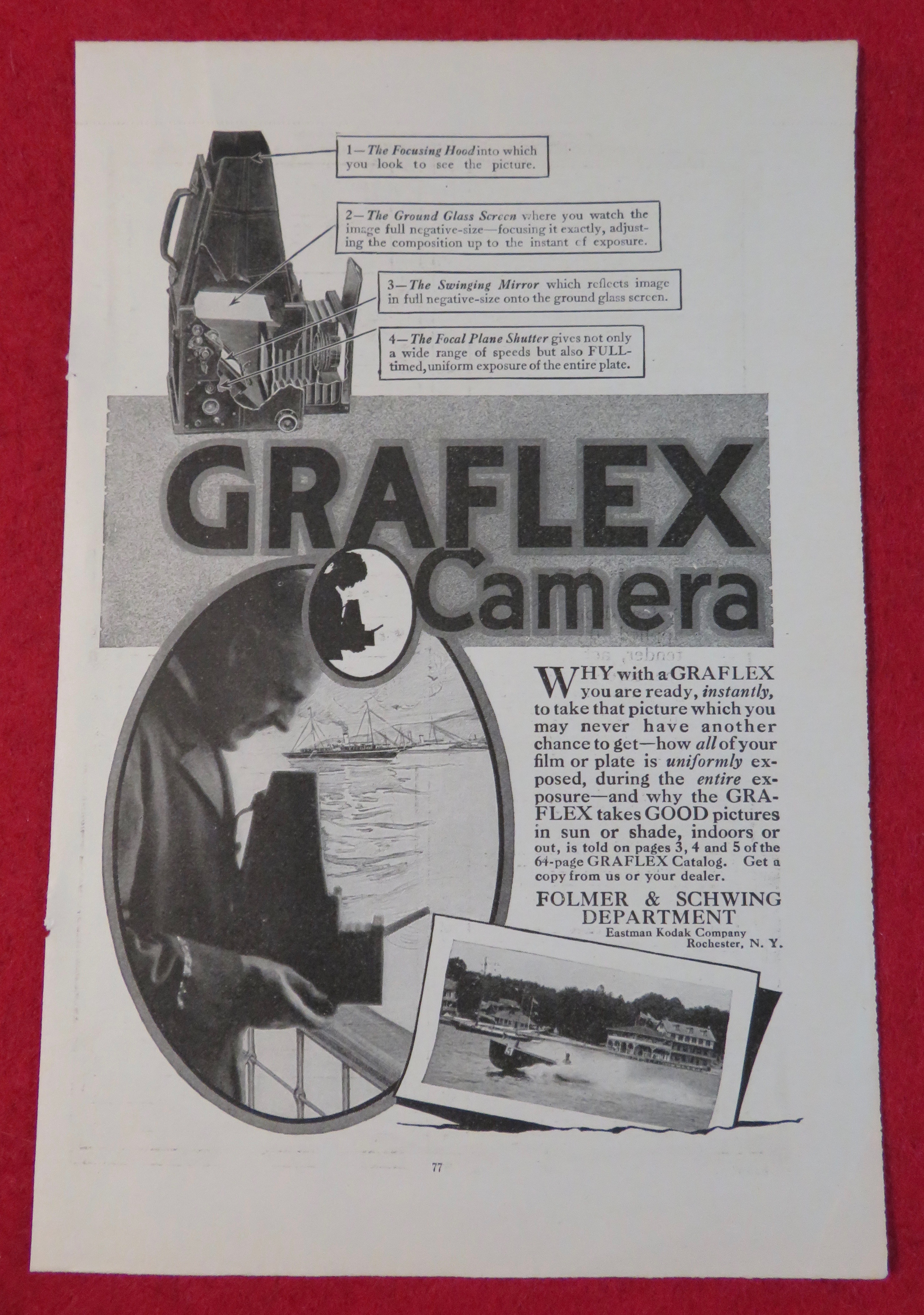 1917 Graflex Camera with Man Taking Pictures