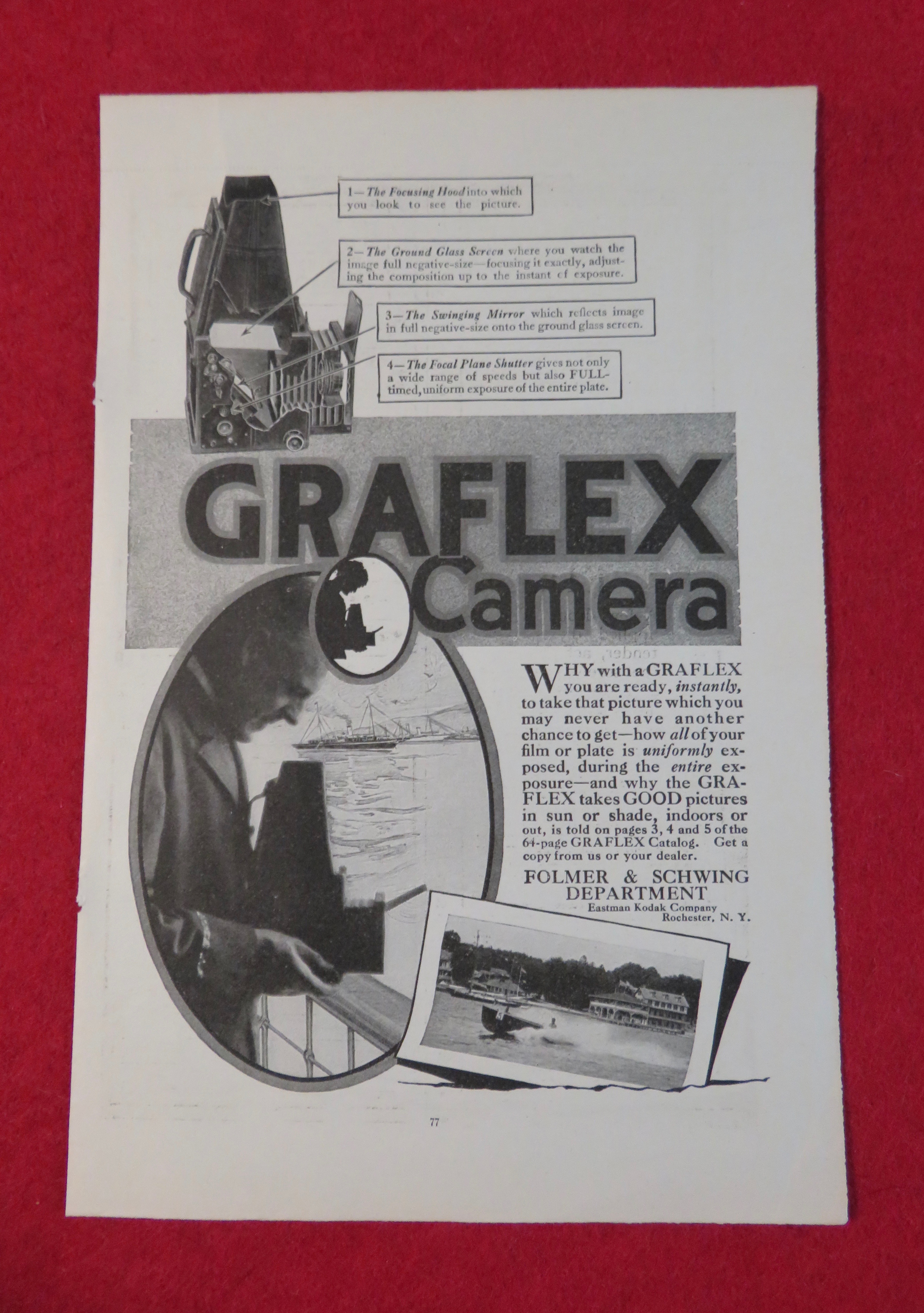 1917 Graflex Camera with Man Taking Pictures