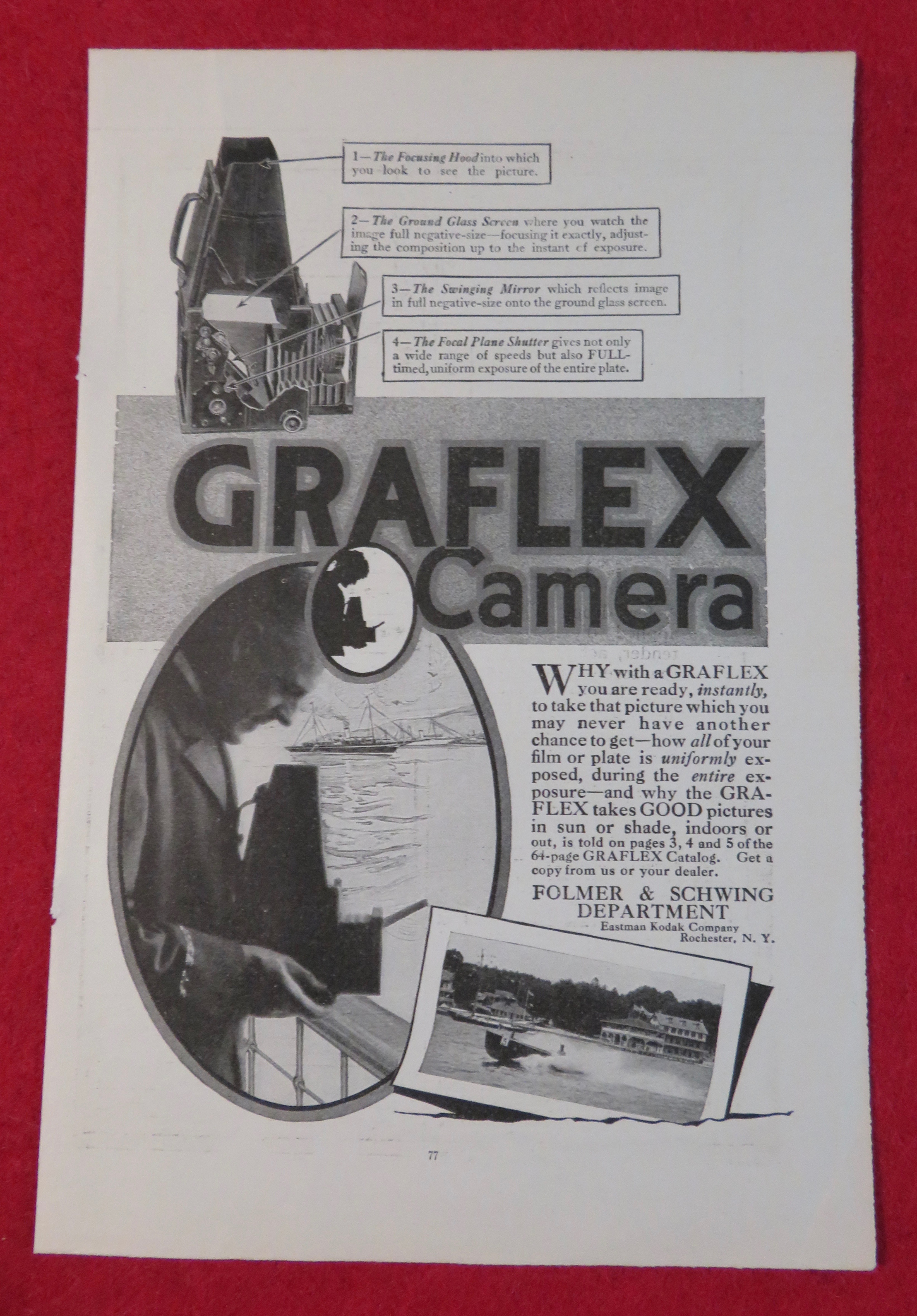 1917 Graflex Camera with Man Taking Pictures