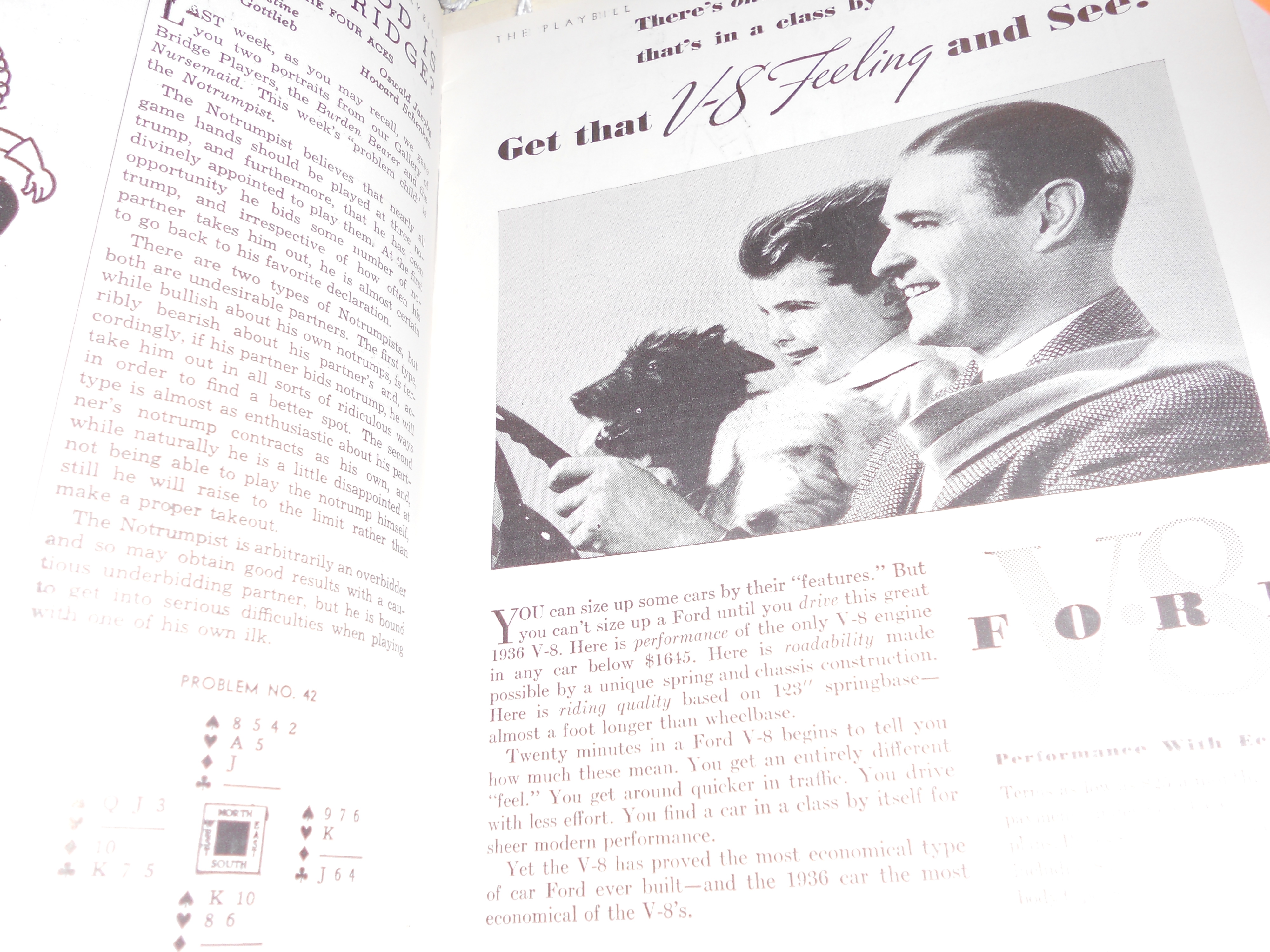 Music Box Theater Program 1936 The Playbill
