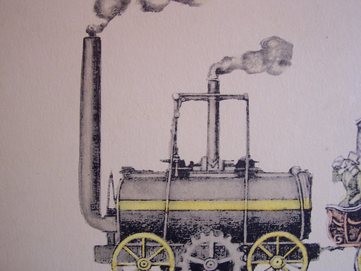 Vintage Steam Train Engine Print 1949 Baruch