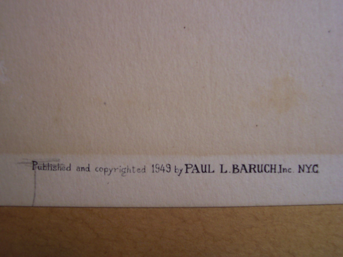 Vintage Steam Train Engine Print 1949 Baruch
