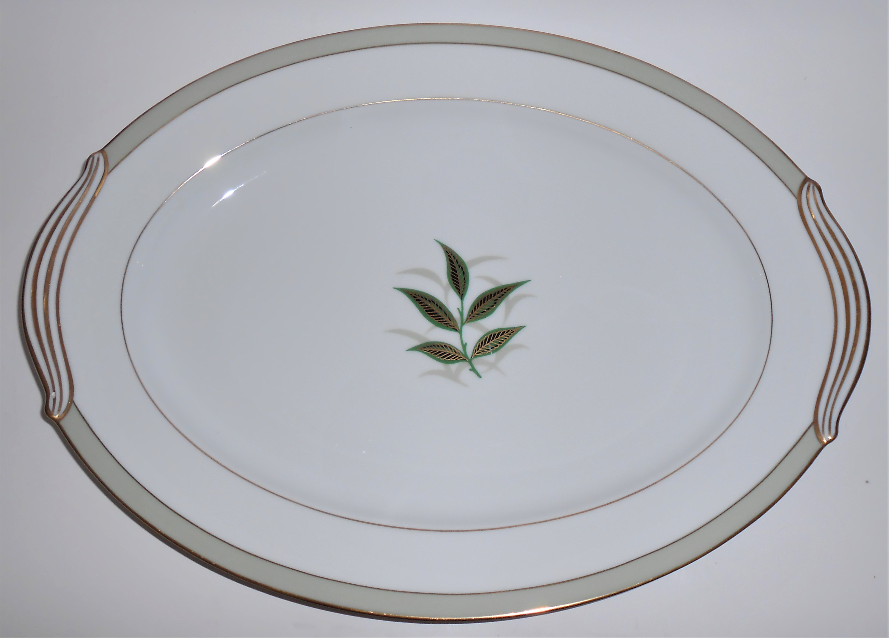 Noritake Porcelain China Greenbay W/Gold Large Platter