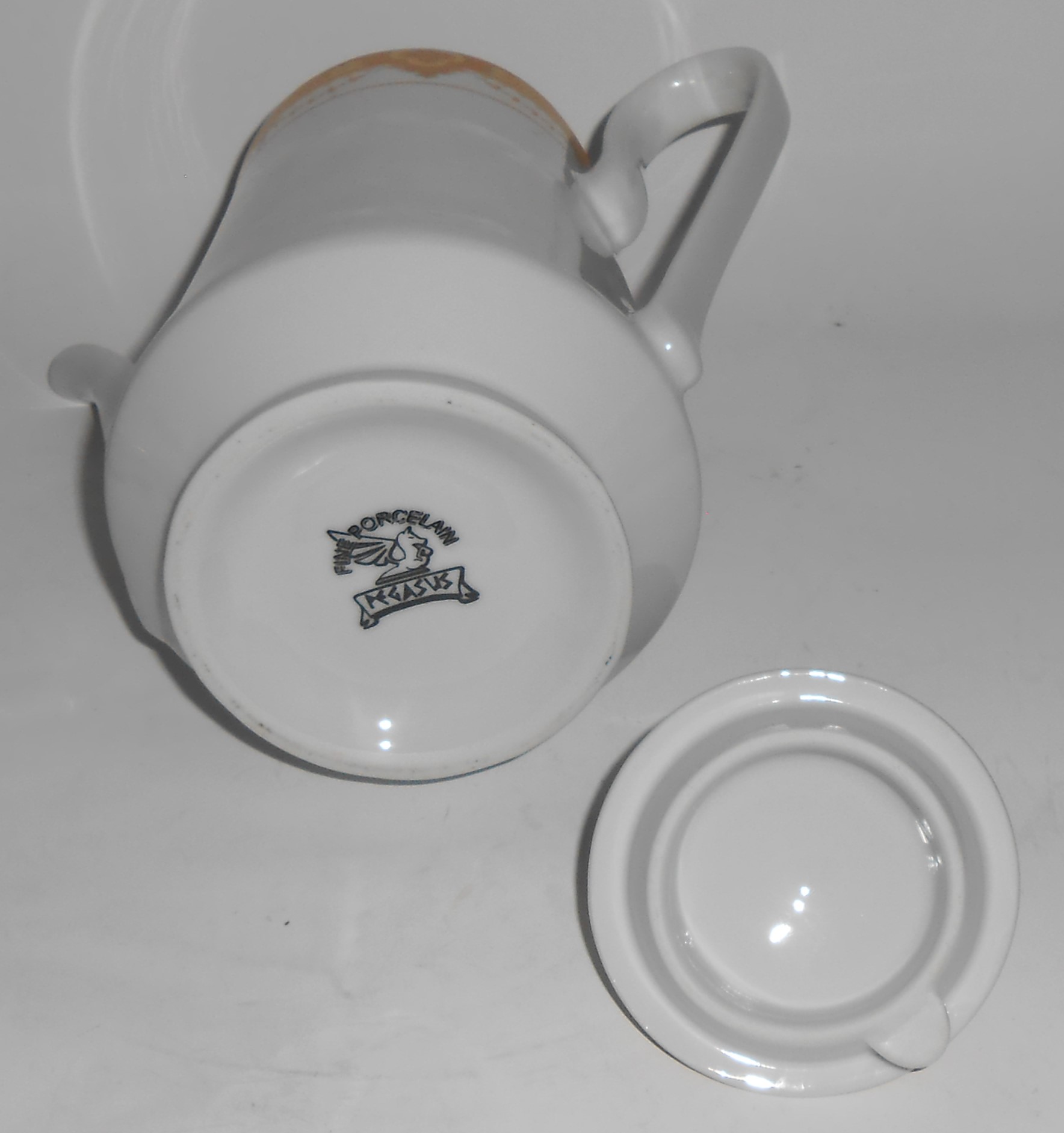 Pegasus Porcelain China Gold Decorated Coffee Pot