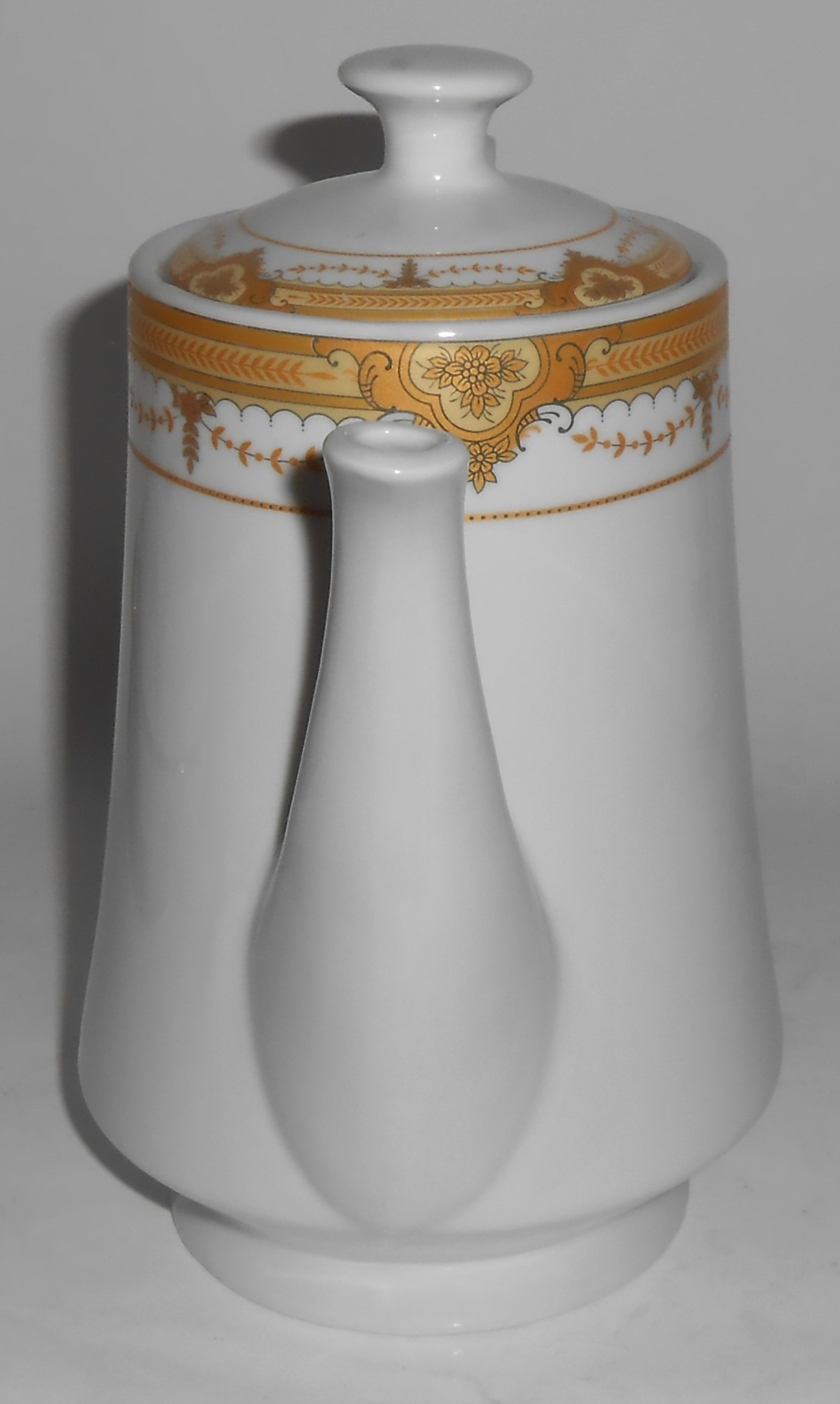Pegasus Porcelain China Gold Decorated Coffee Pot