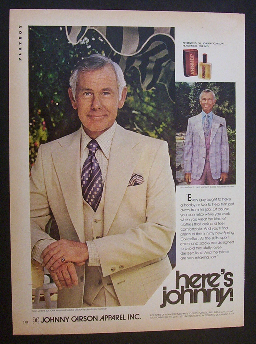 1978 Johnny Carson Apparel with Johnny Carson