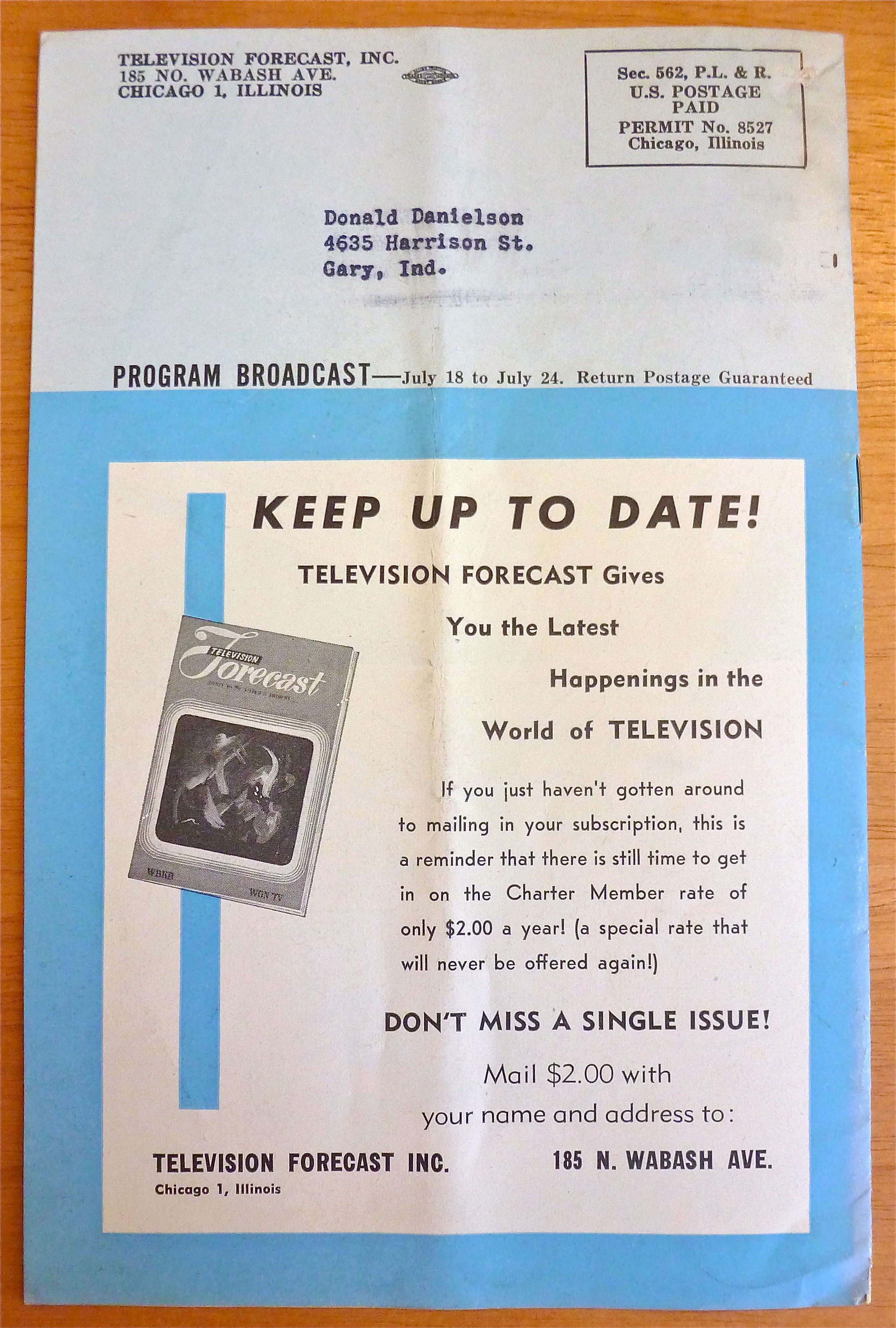 1948 Chicago Television Forecast Vol.1-#11 Midget Races