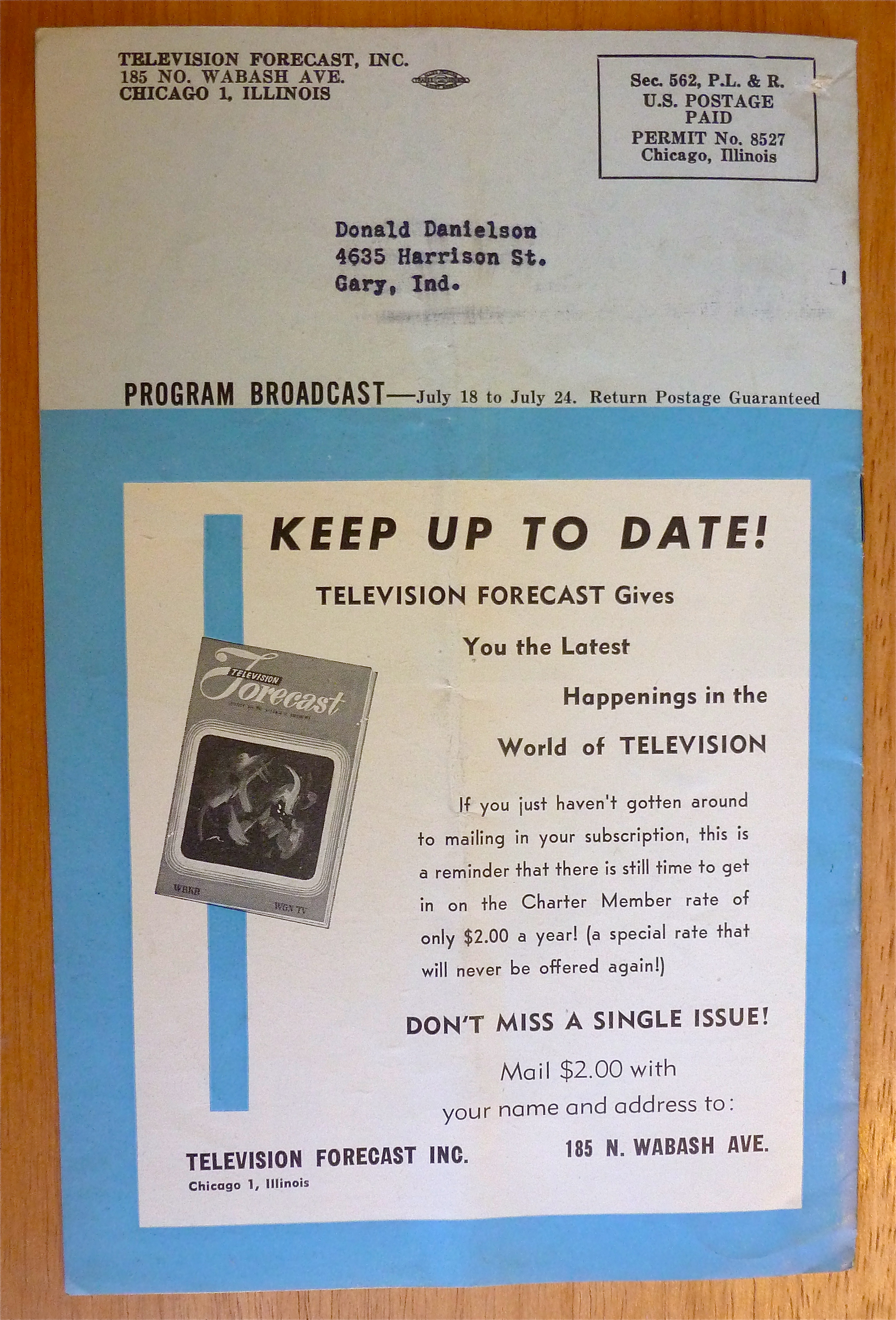 1948 Chicago Television Forecast Vol.1-#11 Midget Races