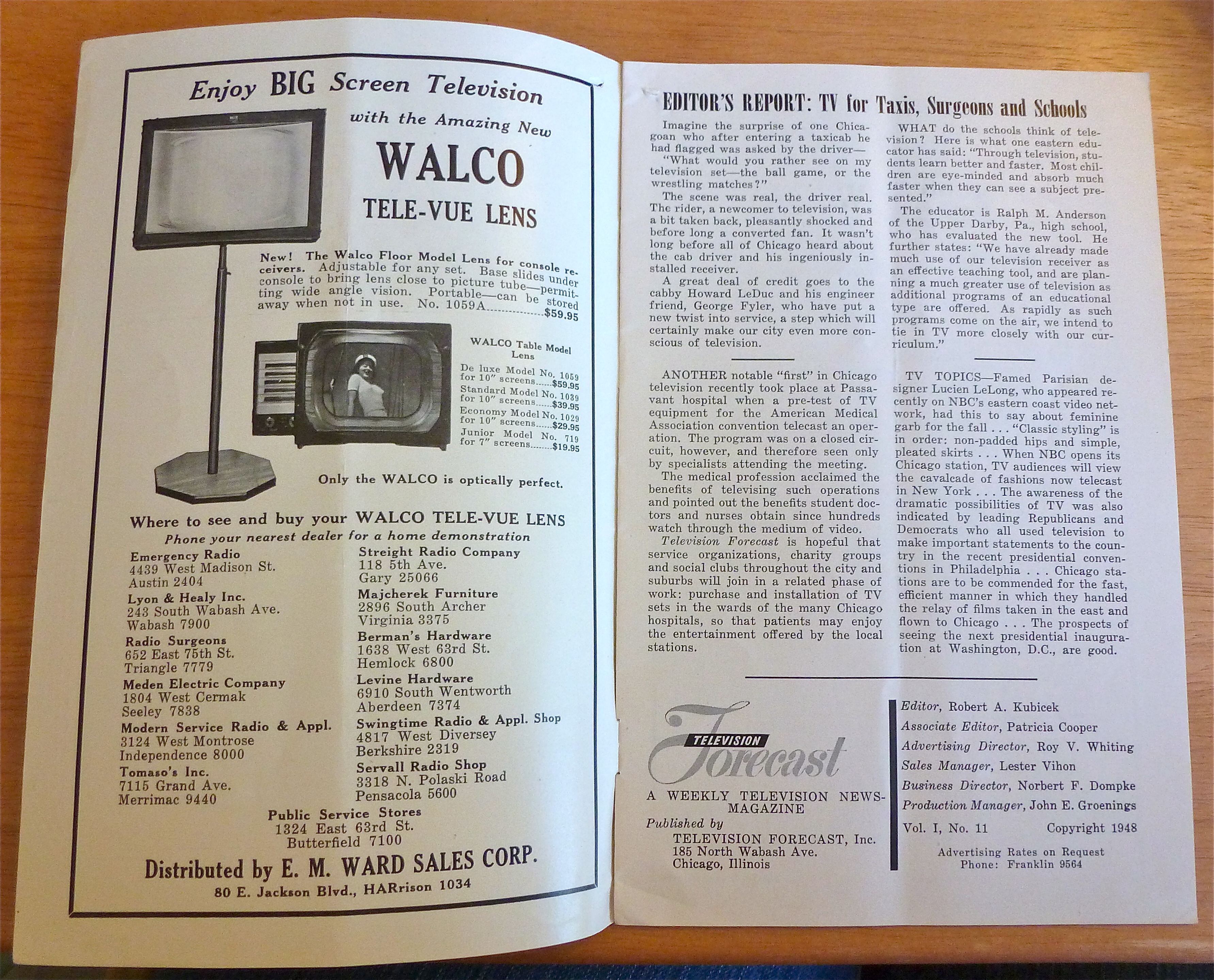 1948 Chicago Television Forecast Vol.1-#11 Midget Races