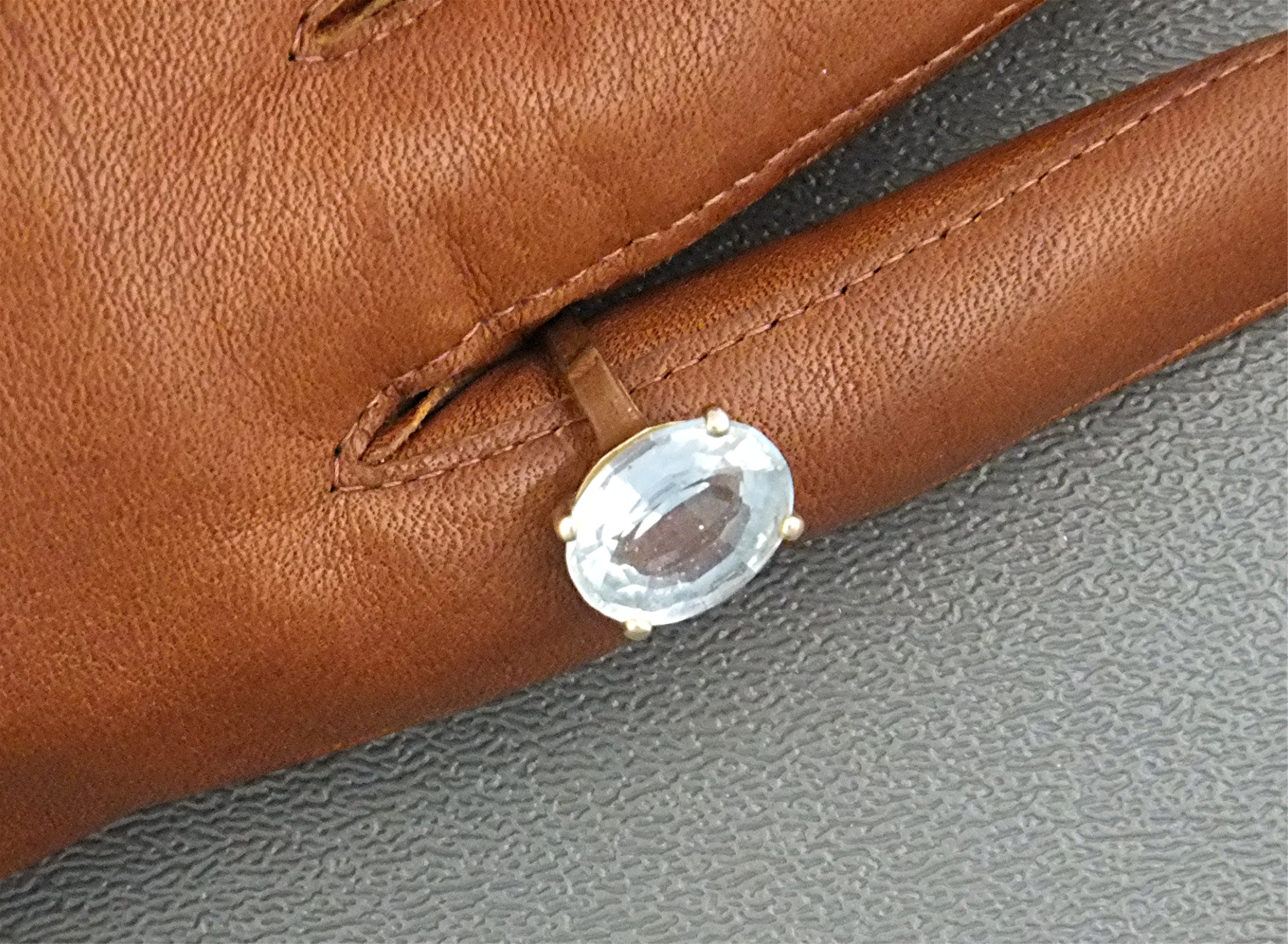 14K Yellow Gold 3ct Oval Aquamarine