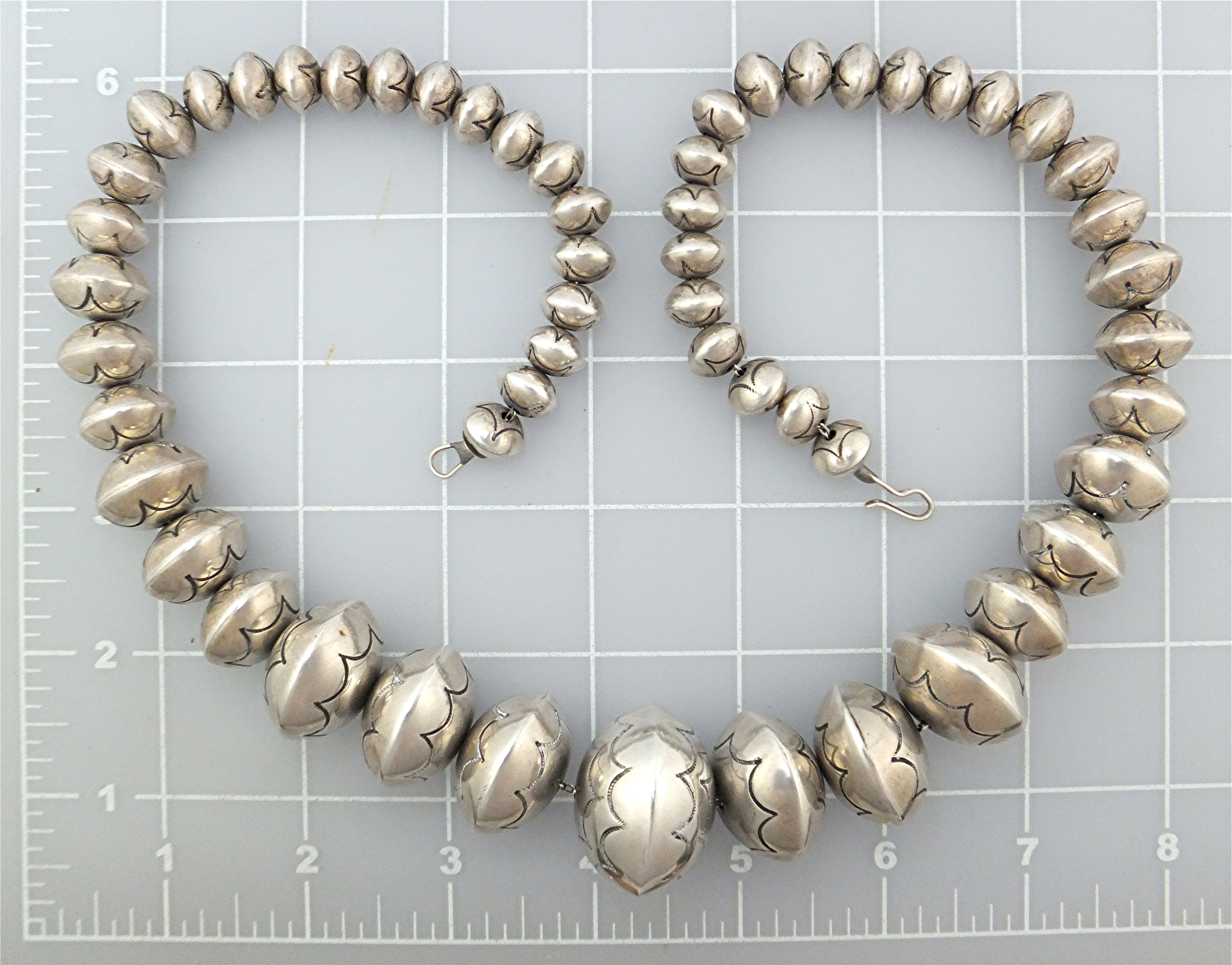 Navajo Pearls Sterling Silver Signed RY 126 Grams