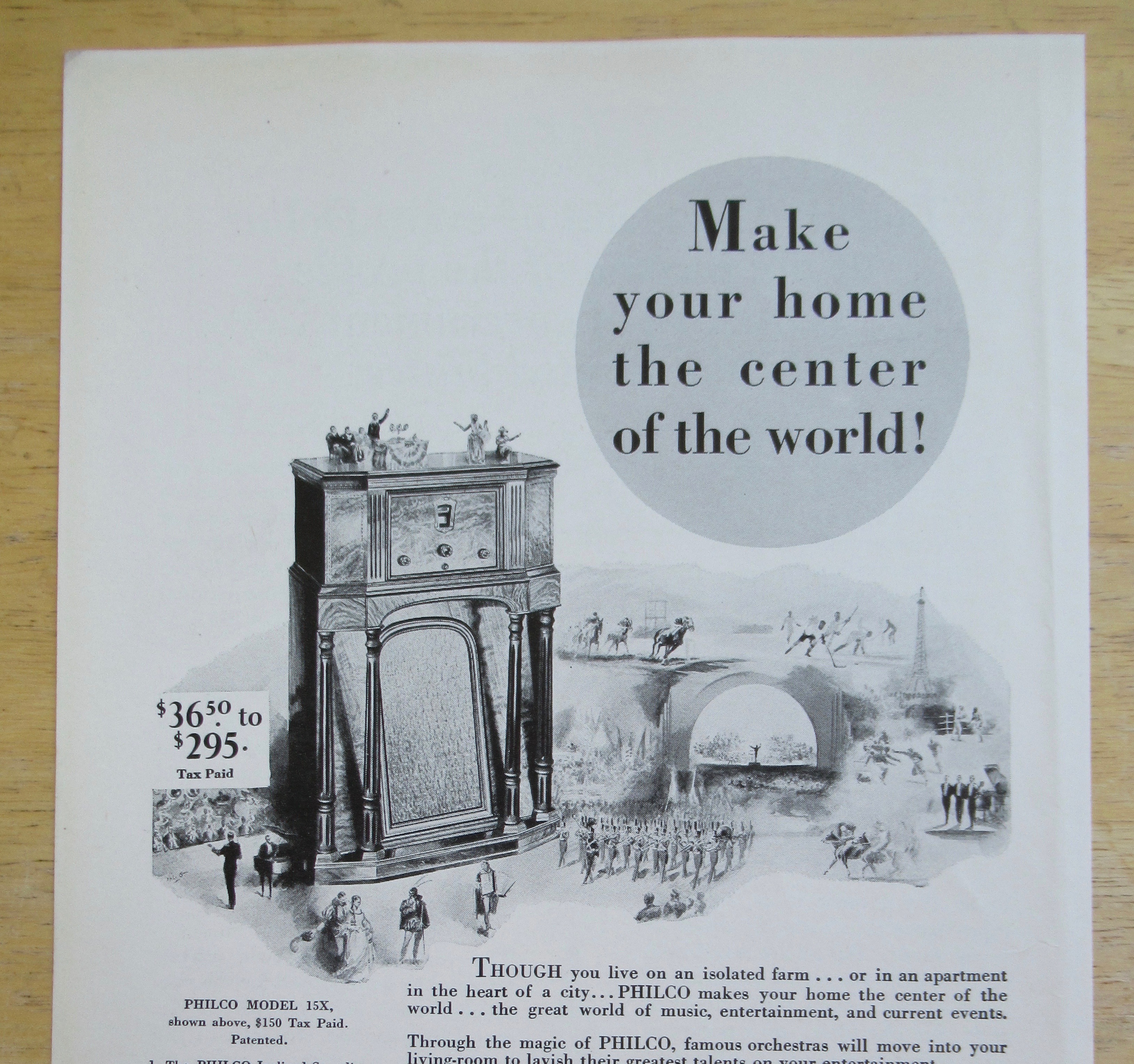 1932 Philco Radio with Philco Model 15X