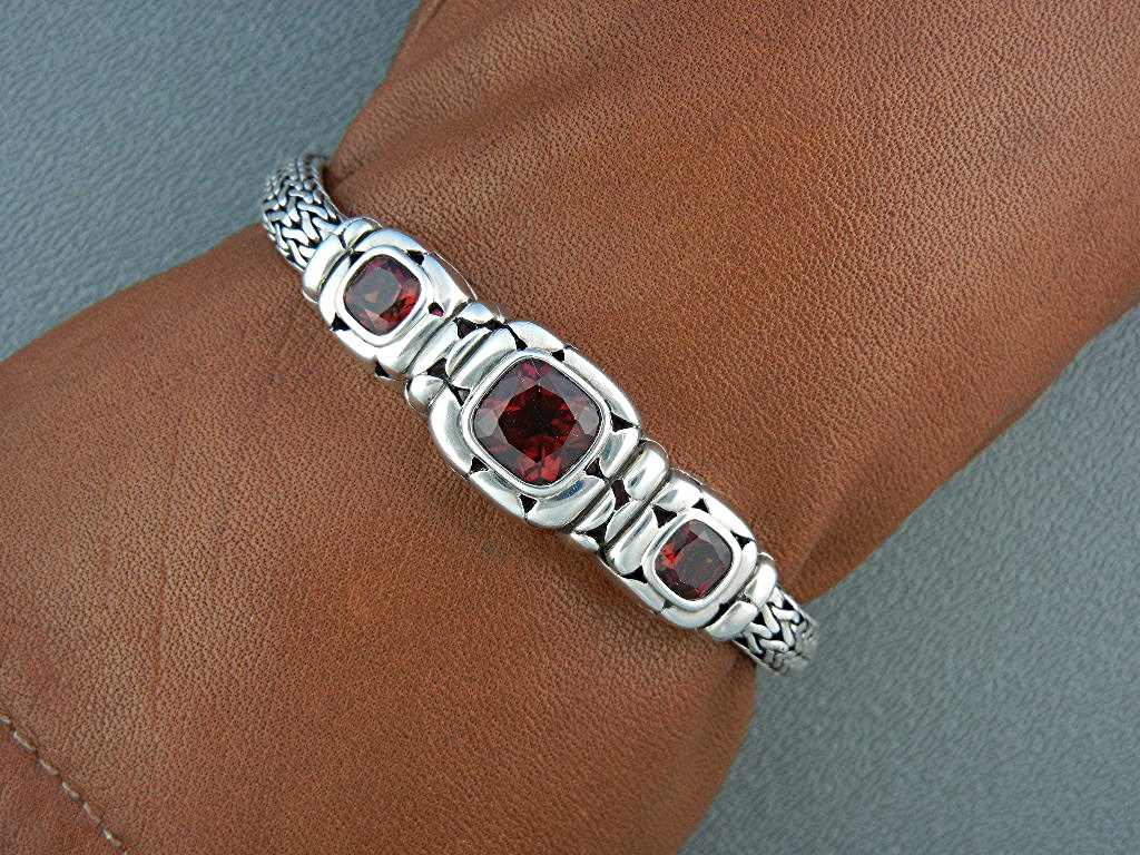 JOHN HARDY Sterling Silver Pink Topaz Bracelet