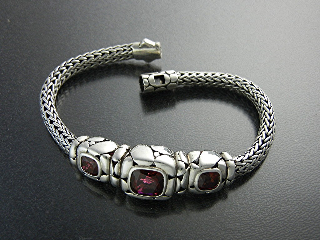 JOHN HARDY Sterling Silver Pink Topaz Bracelet