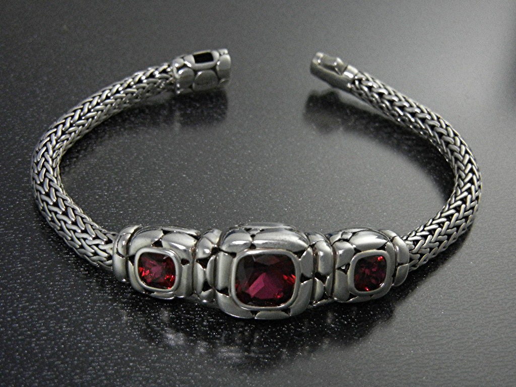 JOHN HARDY Sterling Silver Pink Topaz Bracelet