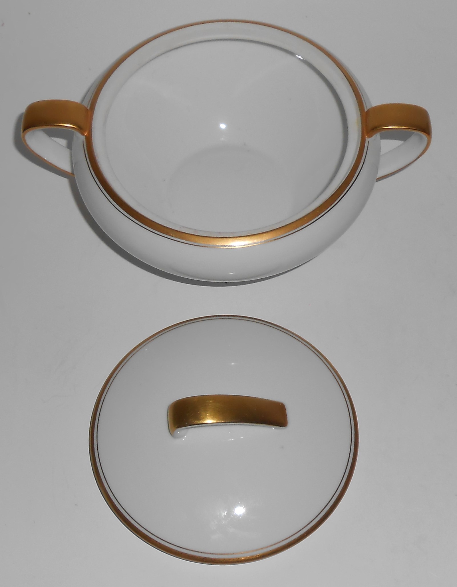 Noritake Porcelain China Gold Bands Sugar Bowl