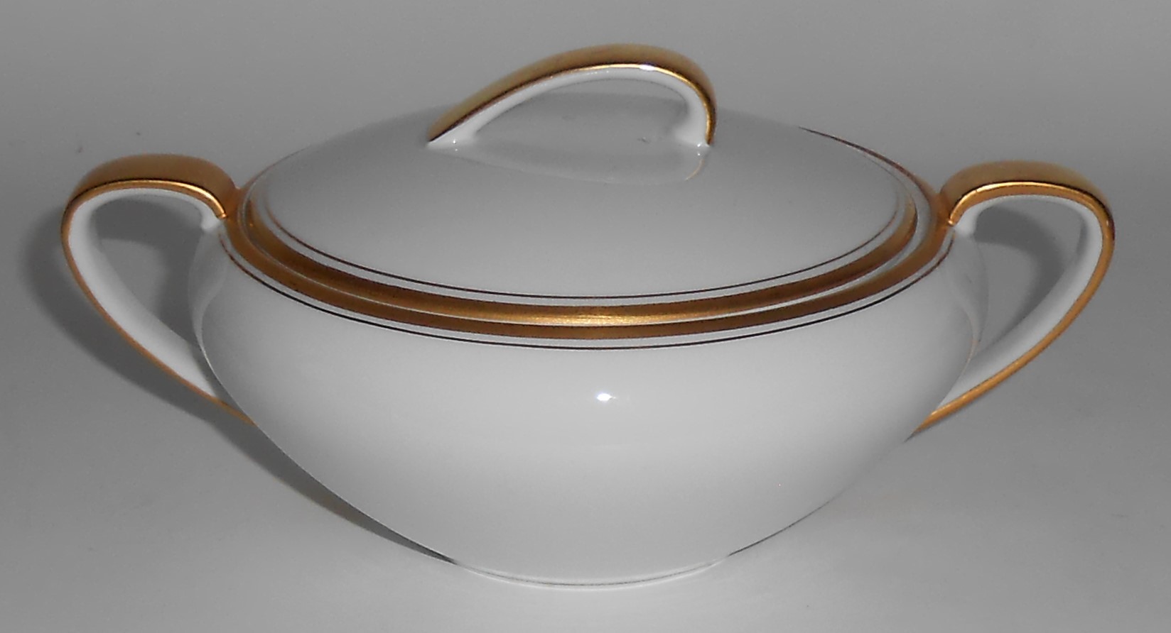 Noritake Porcelain China Gold Bands Sugar Bowl