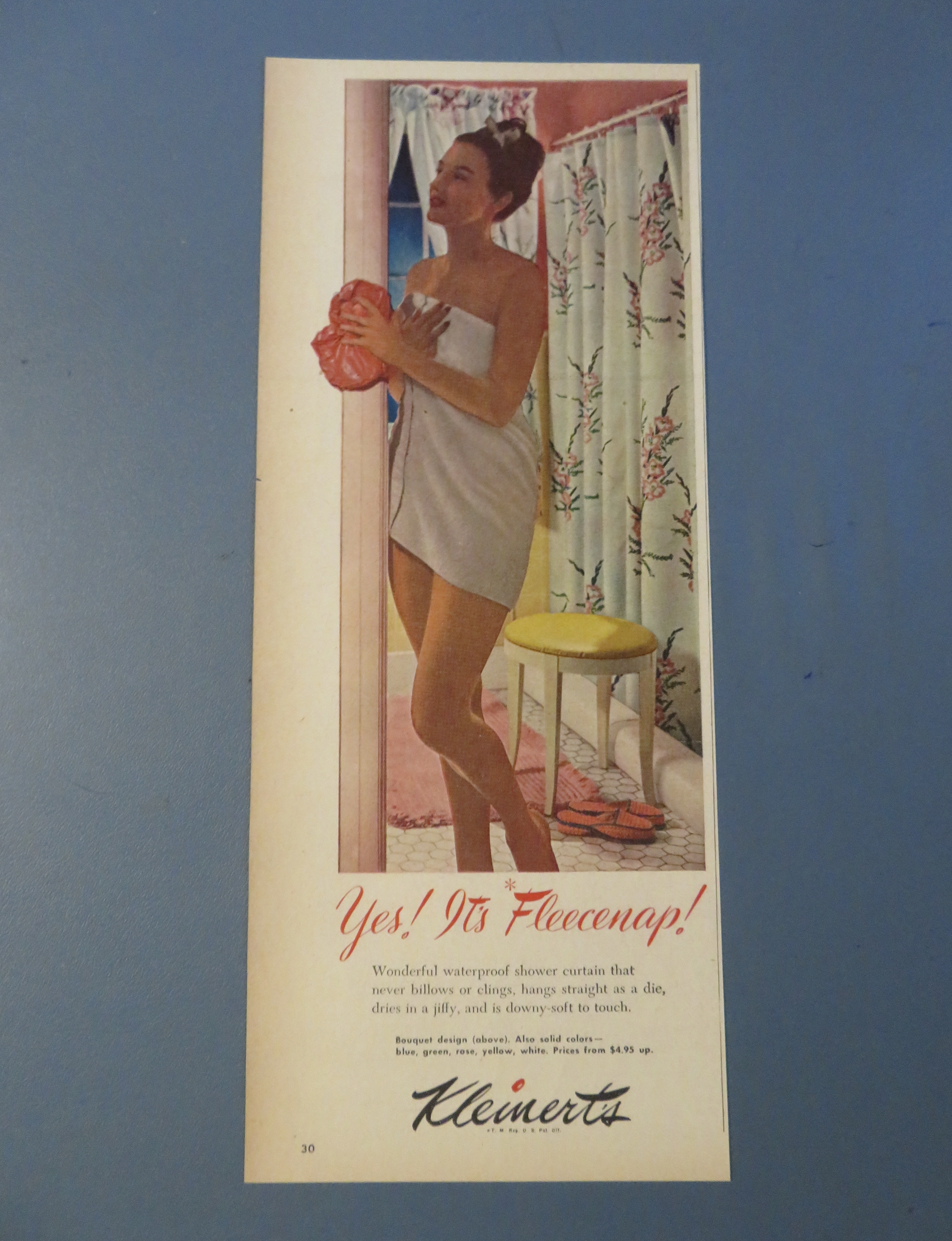 1946 Kleinert's Shower Curtain with Woman In Towel