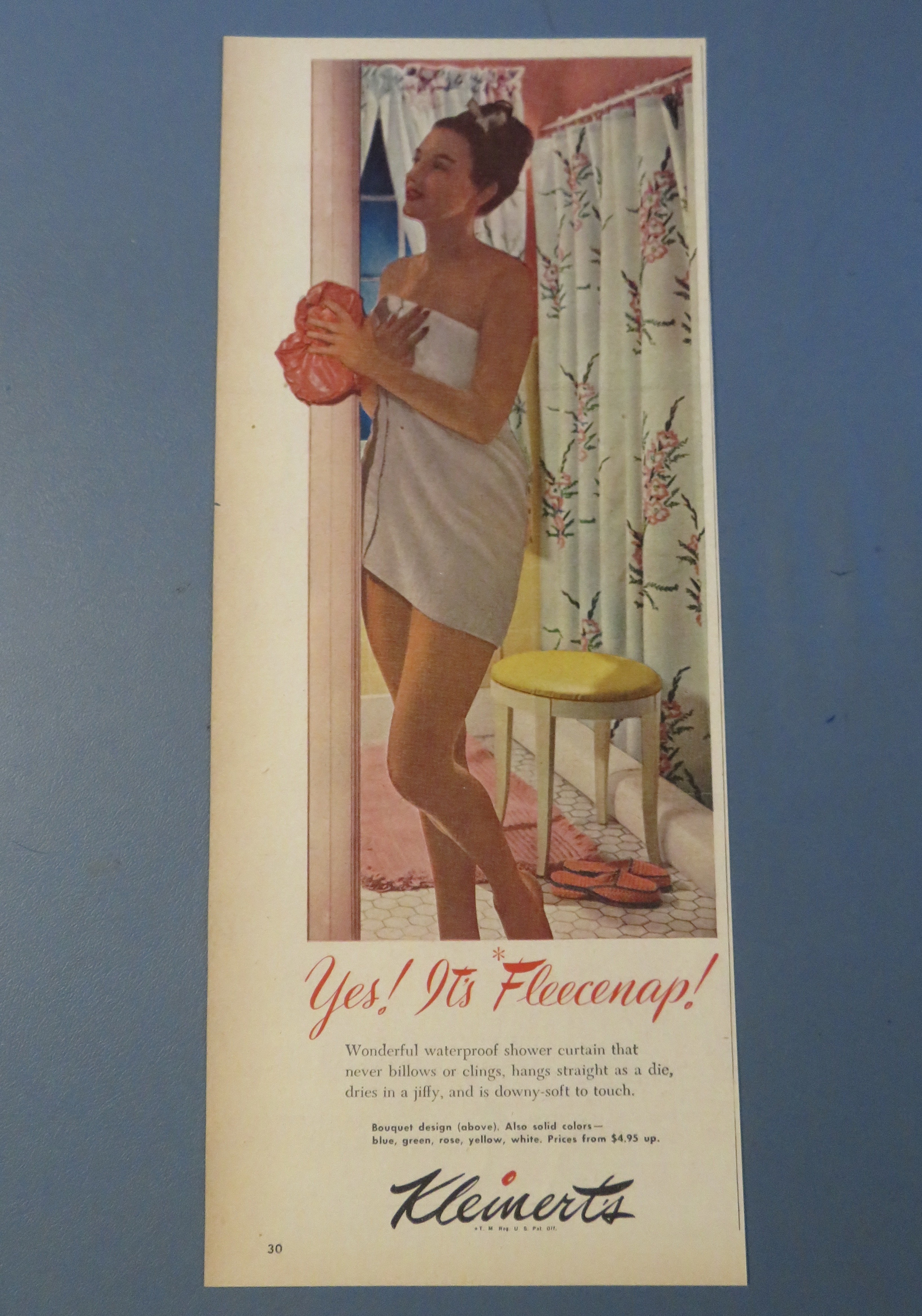 1946 Kleinert's Shower Curtain with Woman In Towel