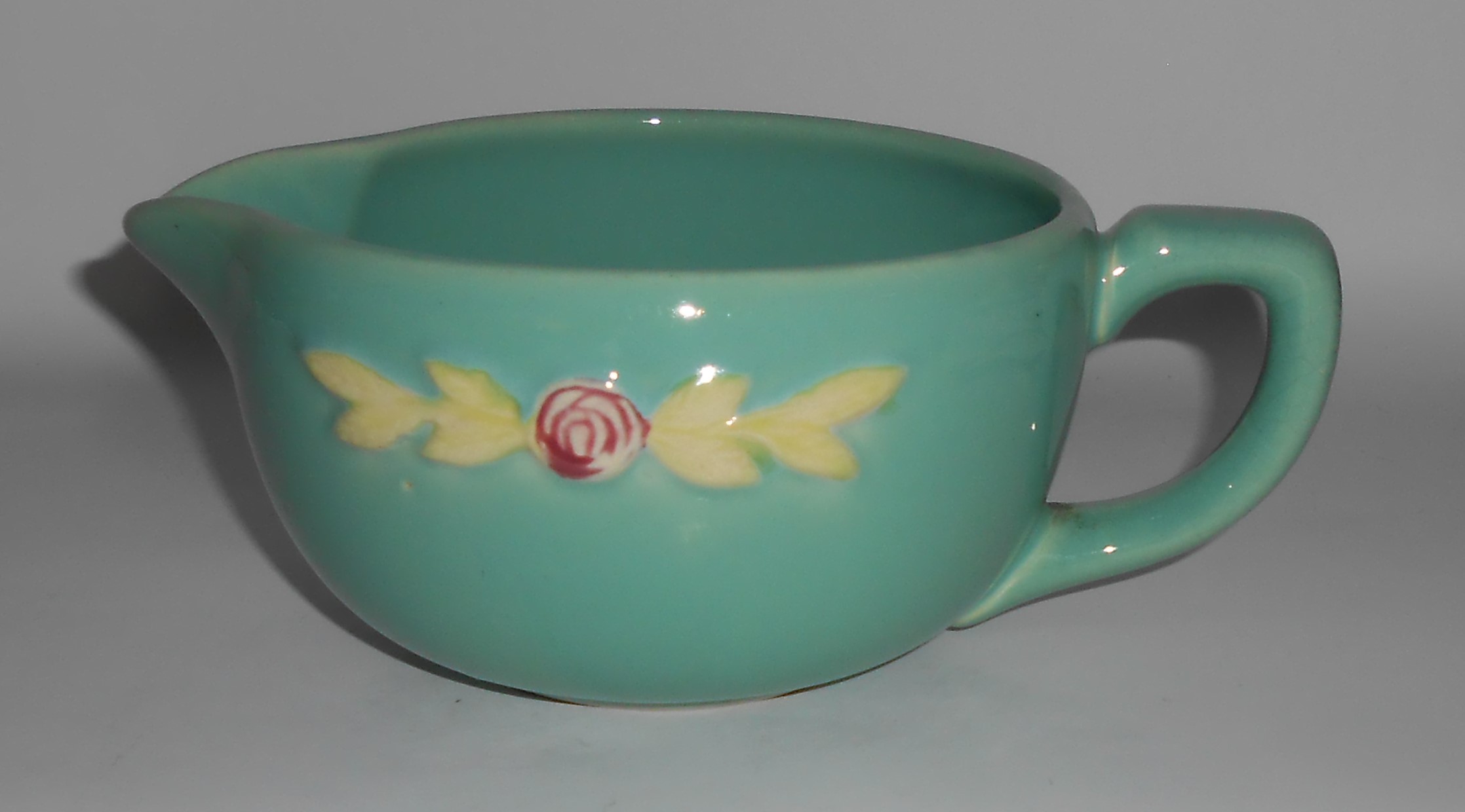 Coors Pottery Rosebud EARLY Green Small Handled Batter
