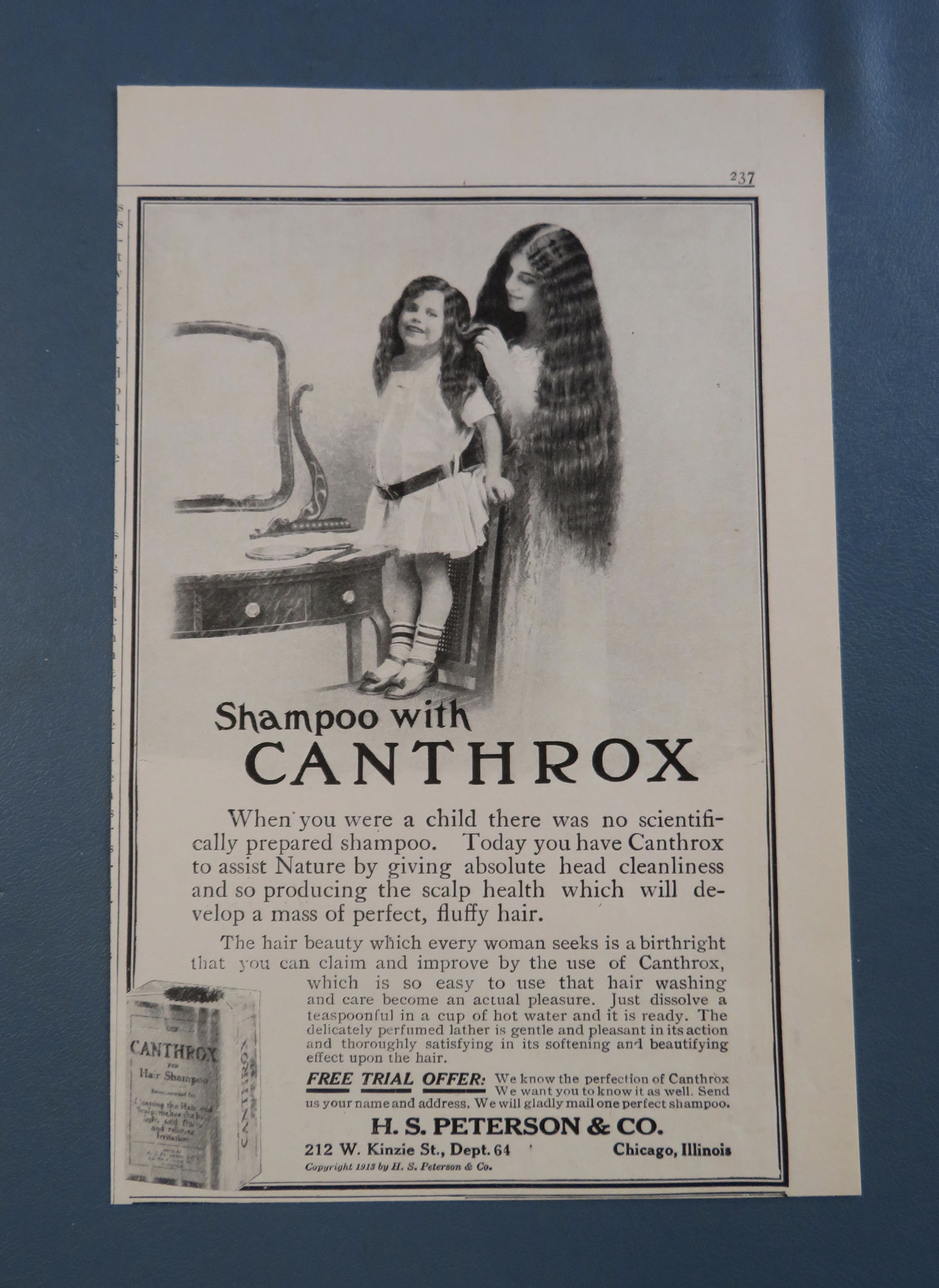1914 Canthrox Shampoo with Woman Combing Girl's Hair