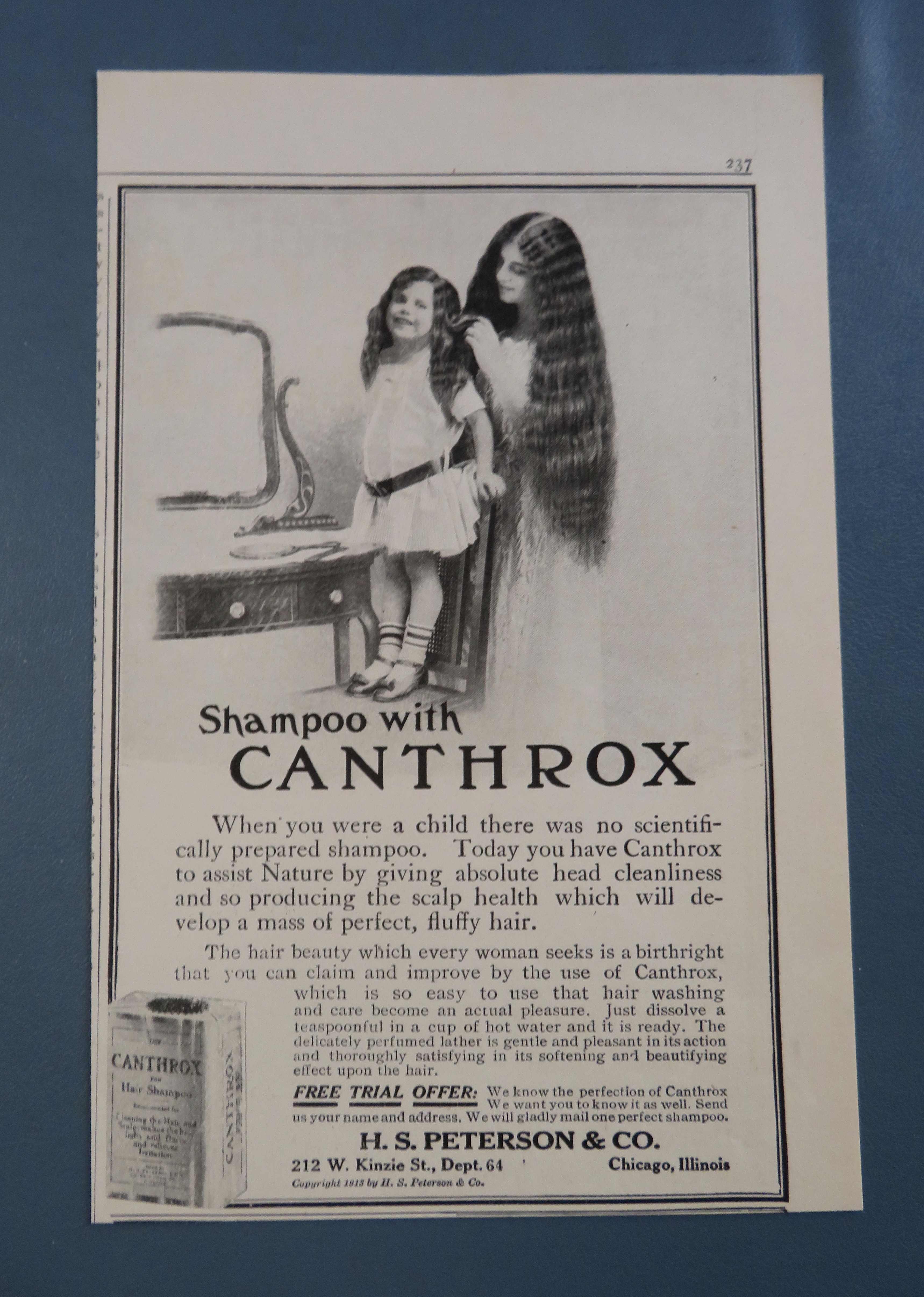 1914 Canthrox Shampoo with Woman Combing Girl's Hair