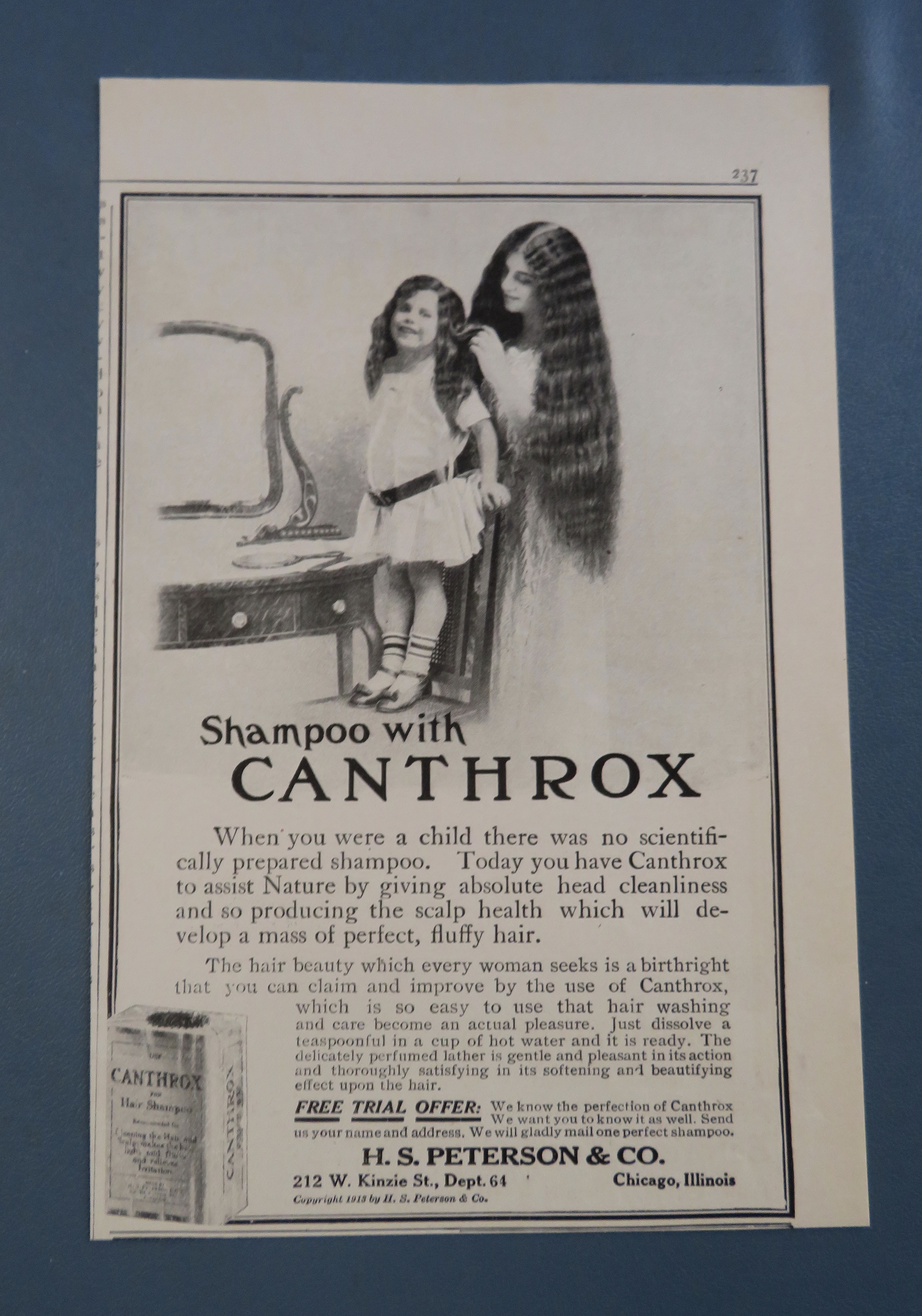 1914 Canthrox Shampoo with Woman Combing Girl's Hair