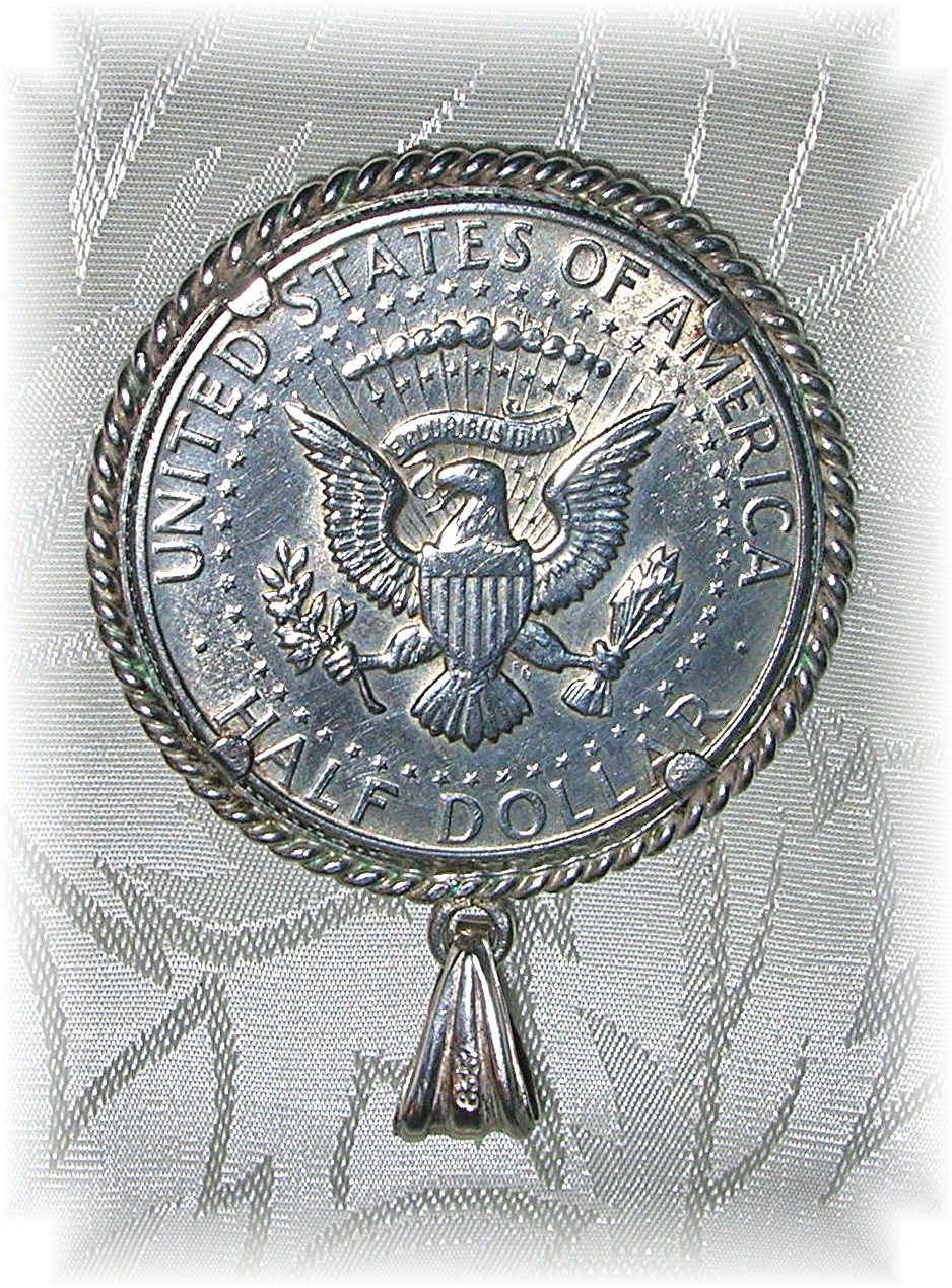 1967 JFK Sterling Silver Half Dollar Pendant