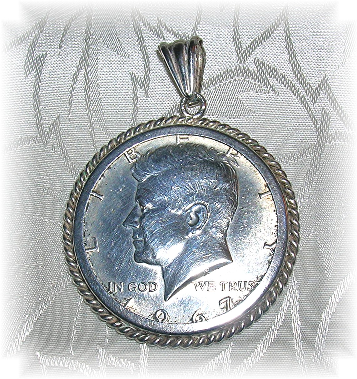 1967 JFK Sterling Silver Half Dollar Pendant
