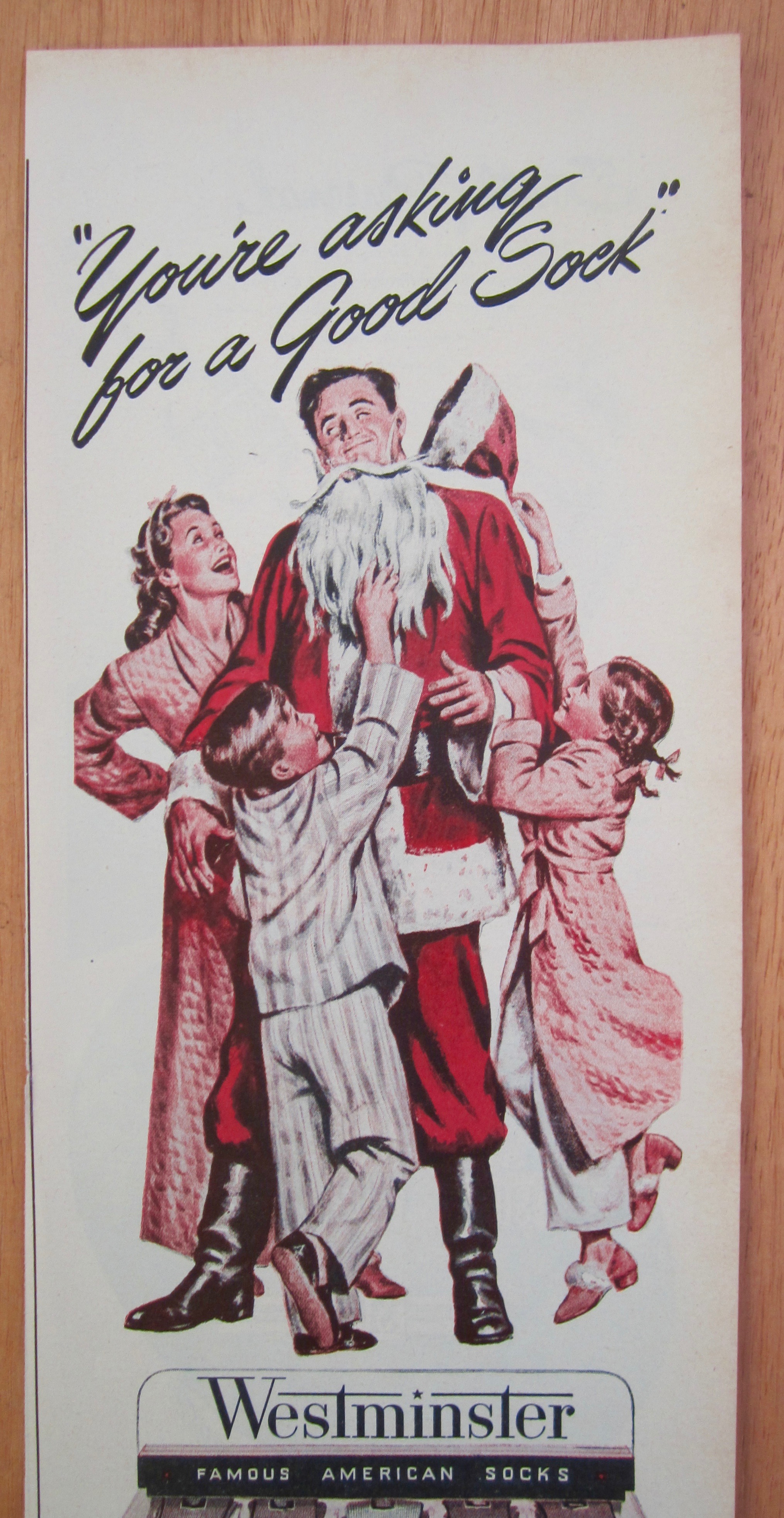 1940's Westminster Socks w/ Dad as Santa Claus