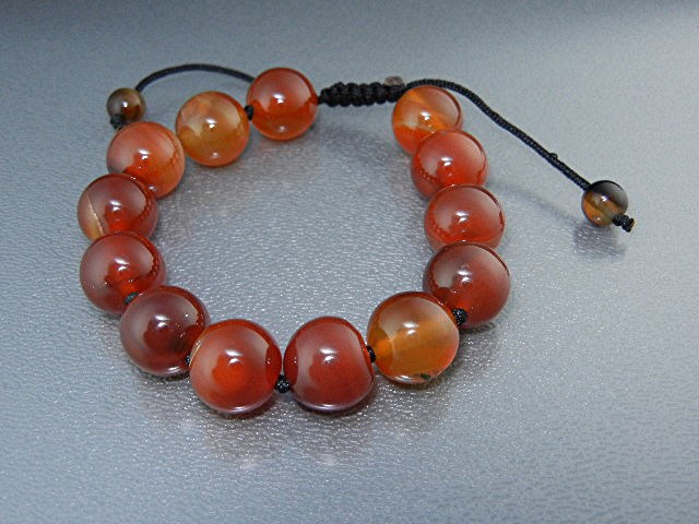 Carnelian Beads Adjustable Cord Bracelet