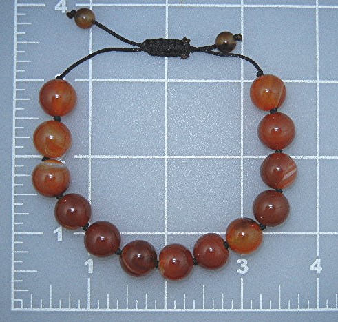 Carnelian Beads Adjustable Cord Bracelet