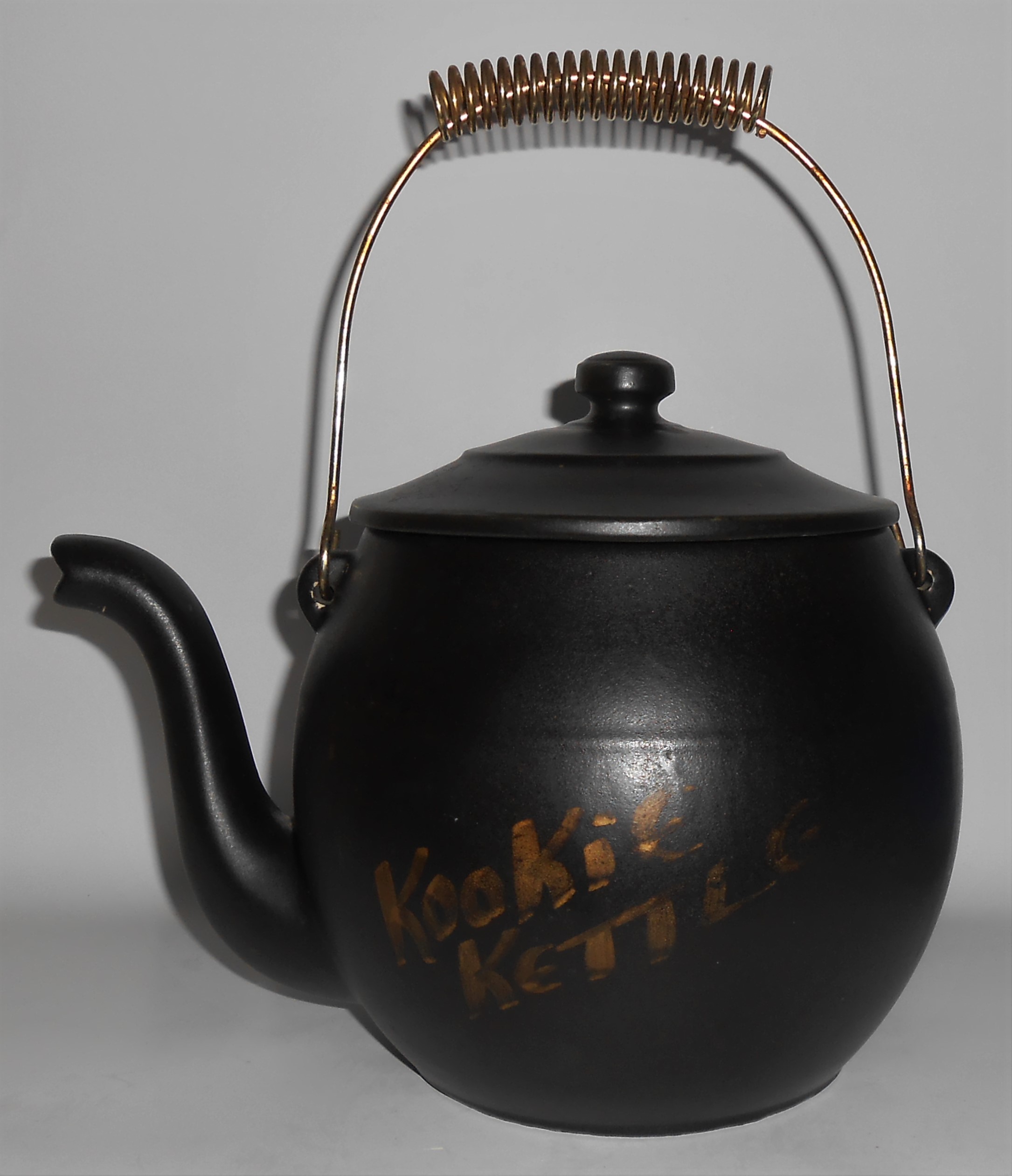McCoy Pottery Black Kookie Kettle Cookie Jar