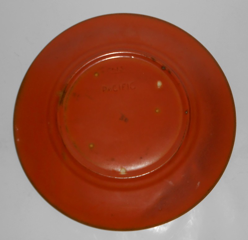 VINTAGE Pacific Pottery Hostess Ware Apache Red Decorated Dinner Plate - MINT