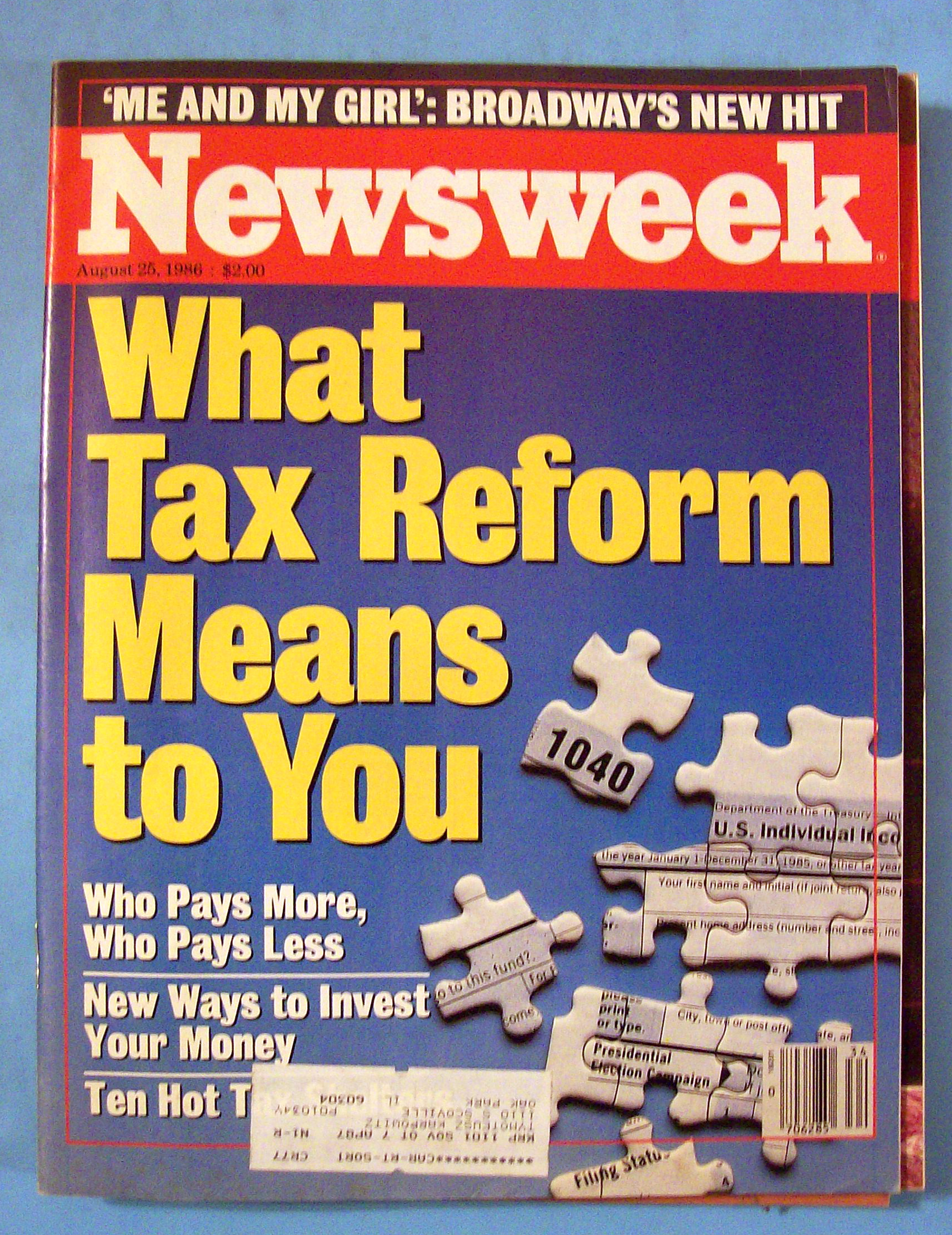 Newsweek Magazine - August 25, 1986 - Tax Reform